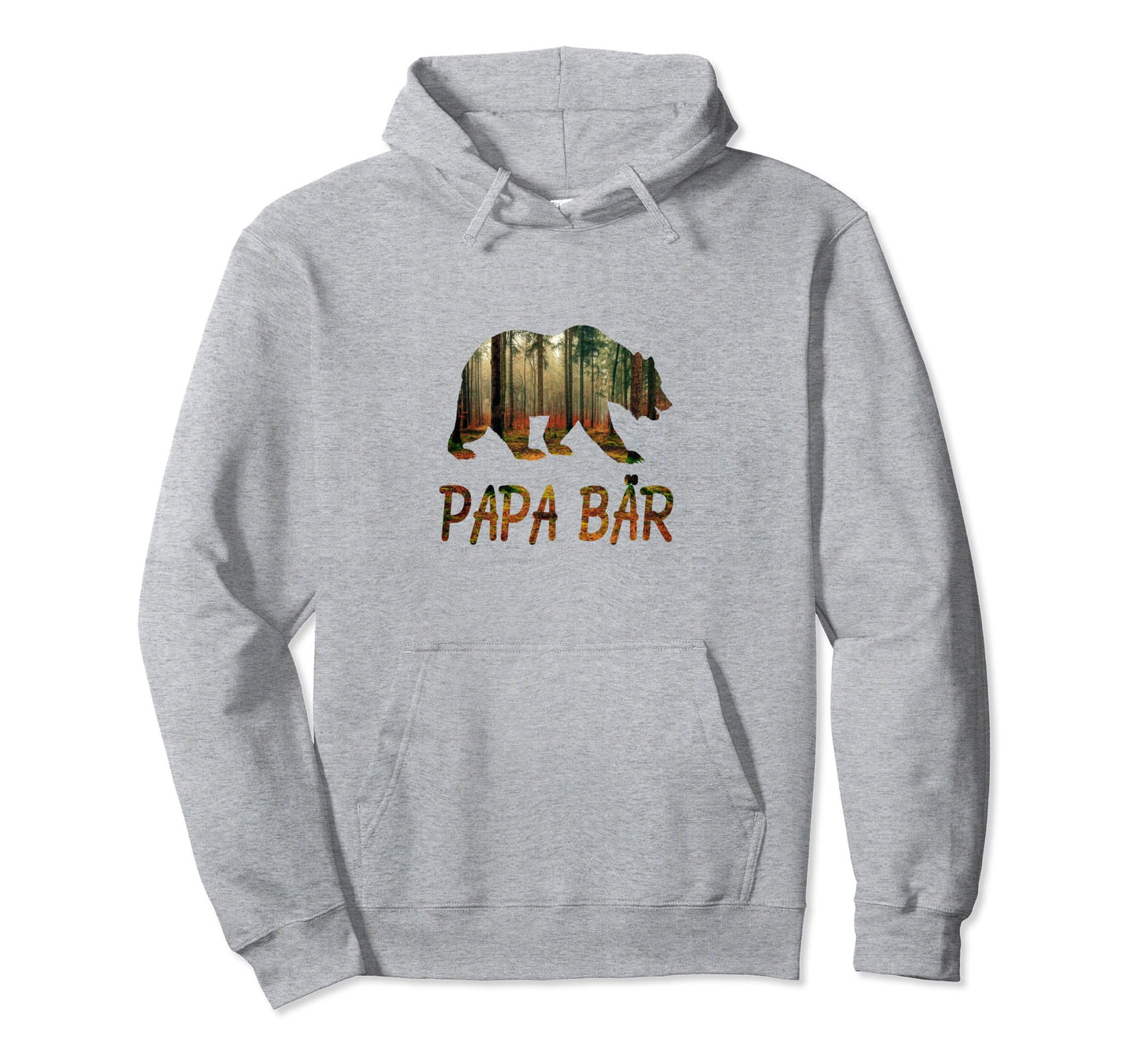 Papa Bear Silhouette Environmental Hoodie - Graphic Print Unisex - T-Shirt, Sweatshirt, Hoodie