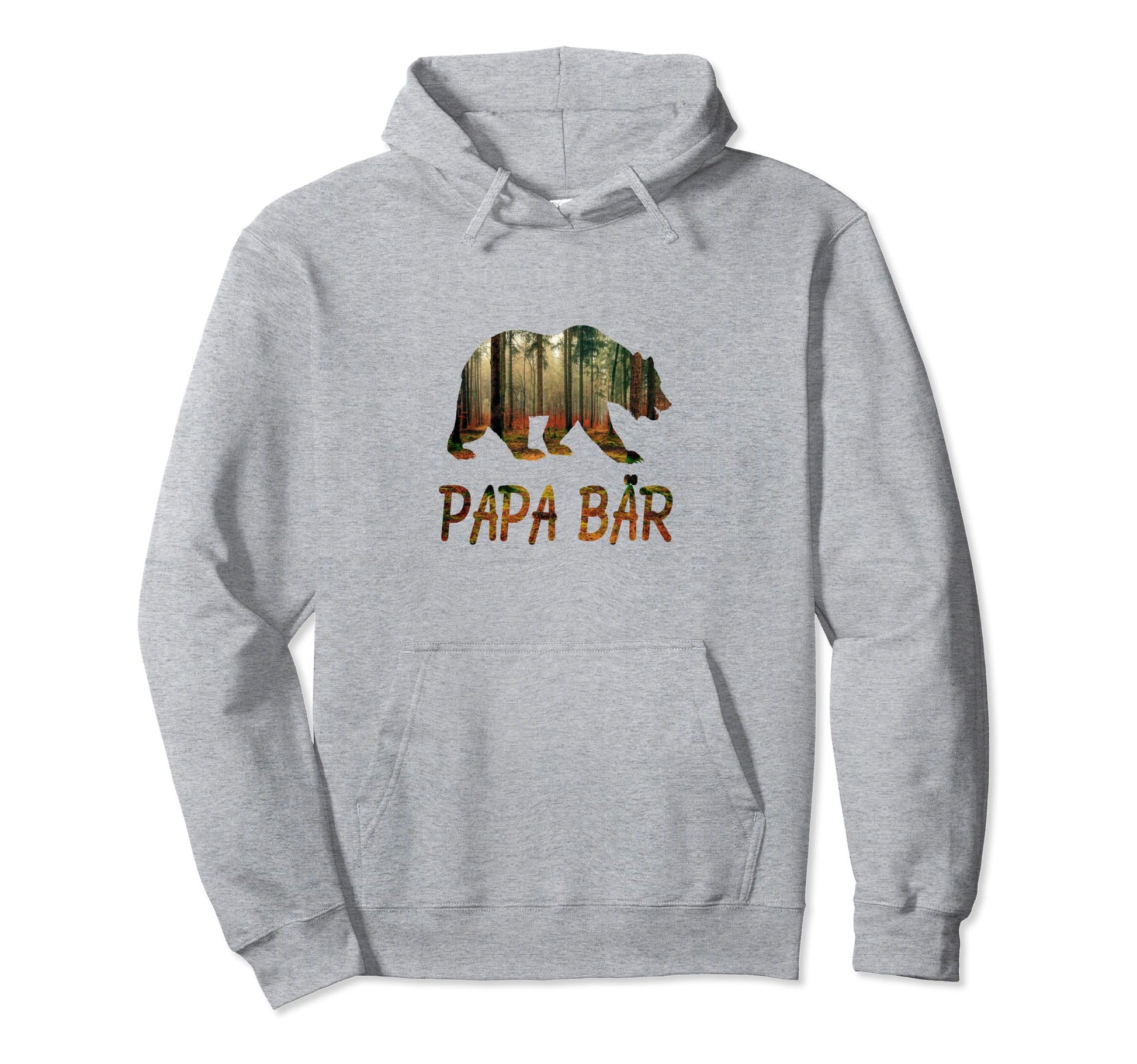 Papa Bear Silhouette Environmental Hoodie - Graphic Print Unisex - T-Shirt, Sweatshirt, Hoodie