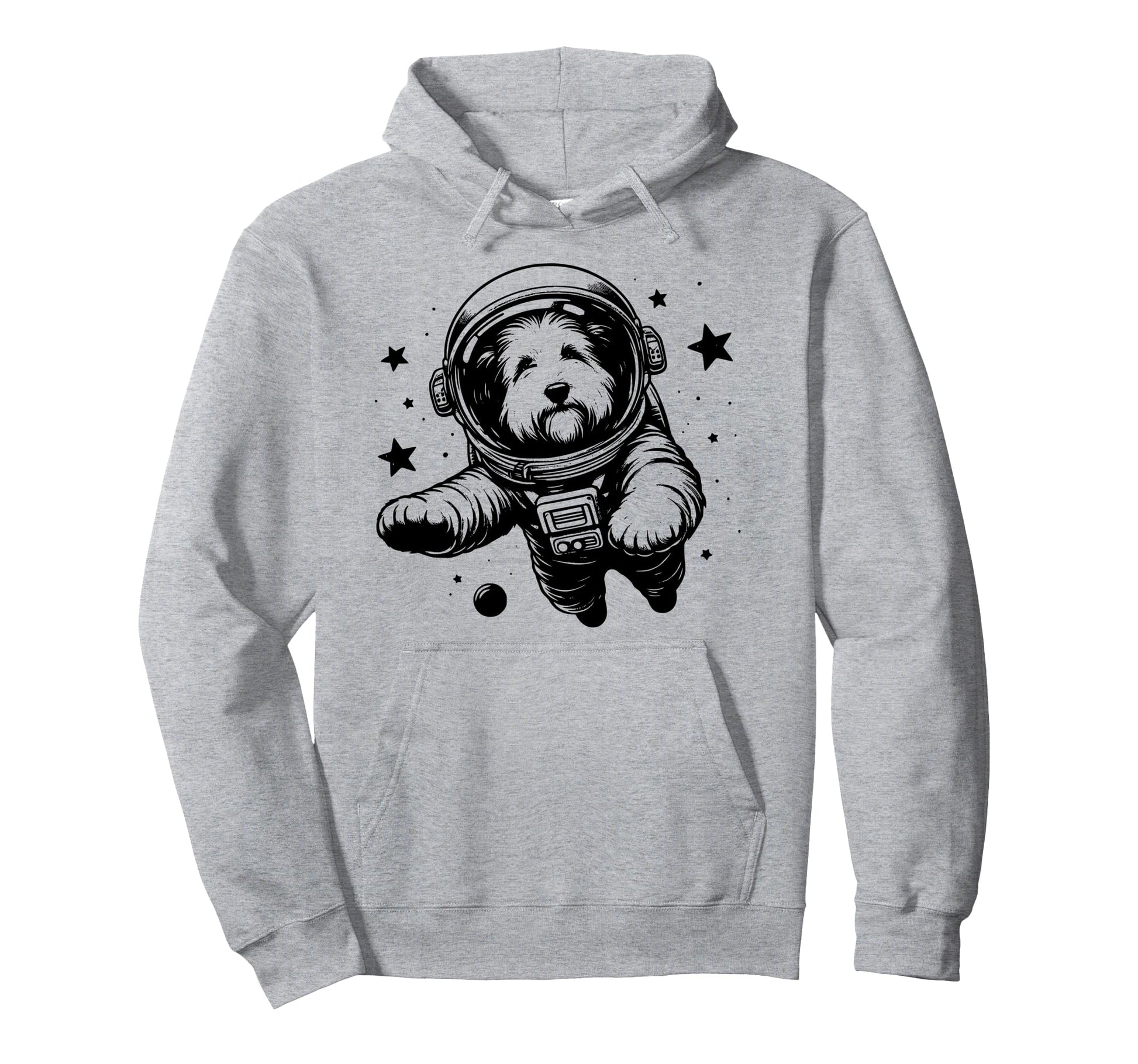 Dog Dad Mom Space Astronaut Bearded Collie Hoodie - Unique Graphic Unisex - T-Shirt, Sweatshirt, Hoodie