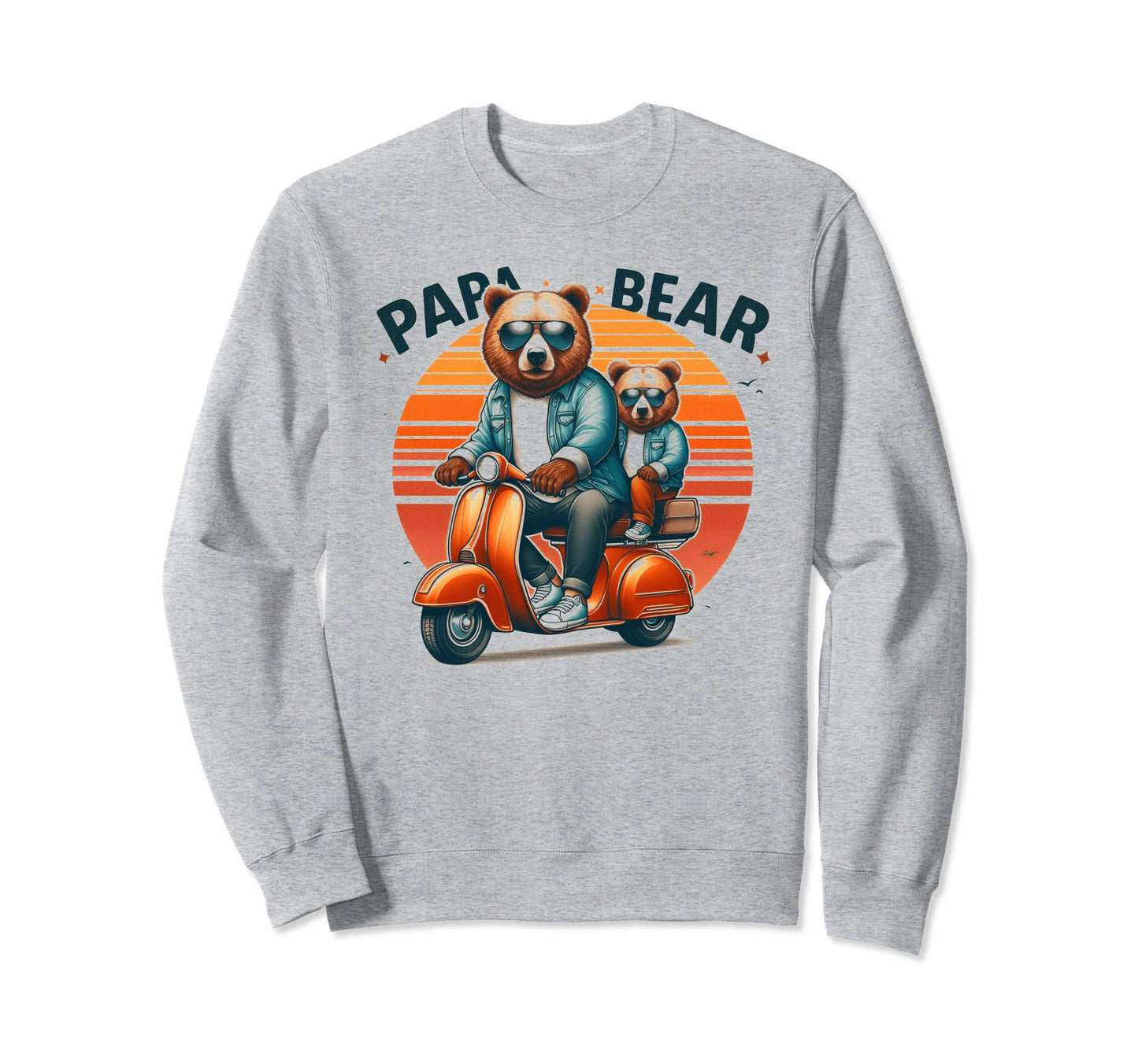 Papa Bear Sunglasses Funny Bear Dad Sweatshirt - Aesthetic Graphic Unisex - T-Shirt, Sweatshirt, Hoodie