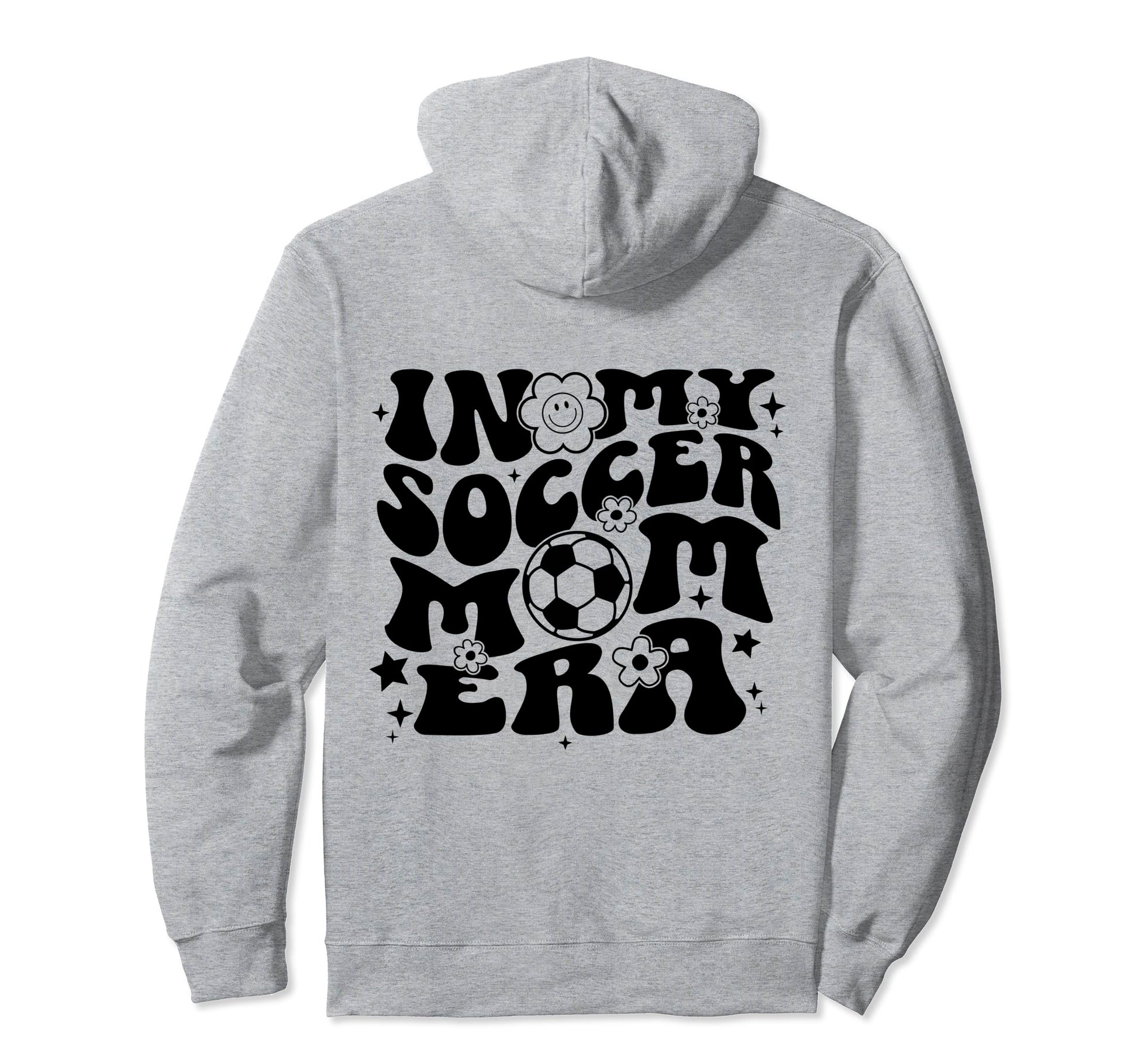 My Soccer Mom Era Back Groovy Sports Hoodie - Trendy Graphic for Adults - T-Shirt, Sweatshirt, Hoodie