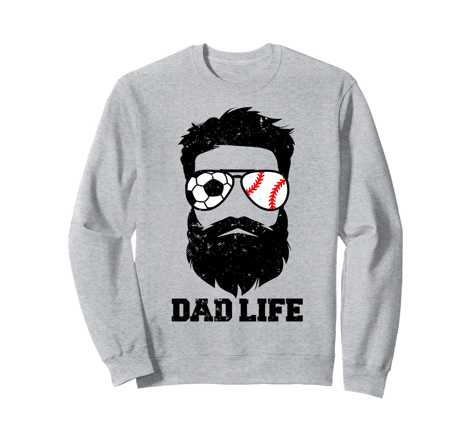 Soccer Baseball Dad Messy Hair Sweatshirt - Minimalist Print for Adults - T-Shirt, Sweatshirt, Hoodie