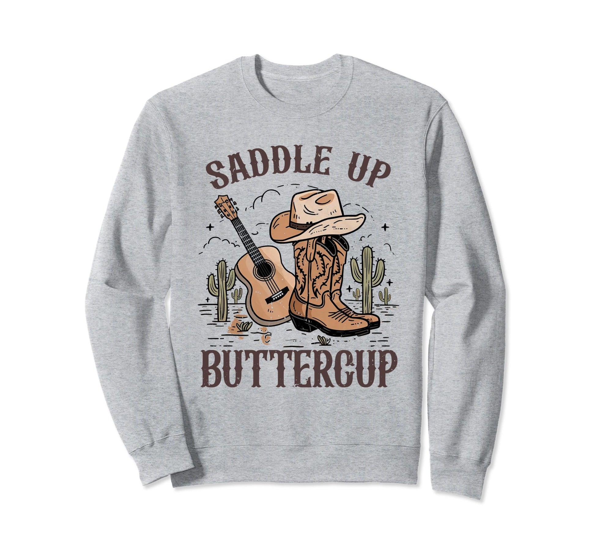 Saddle Up Buttercup Cowgirl Hat Sweatshirt - Aesthetic Graphic Unisex - T-Shirt, Sweatshirt, Hoodie
