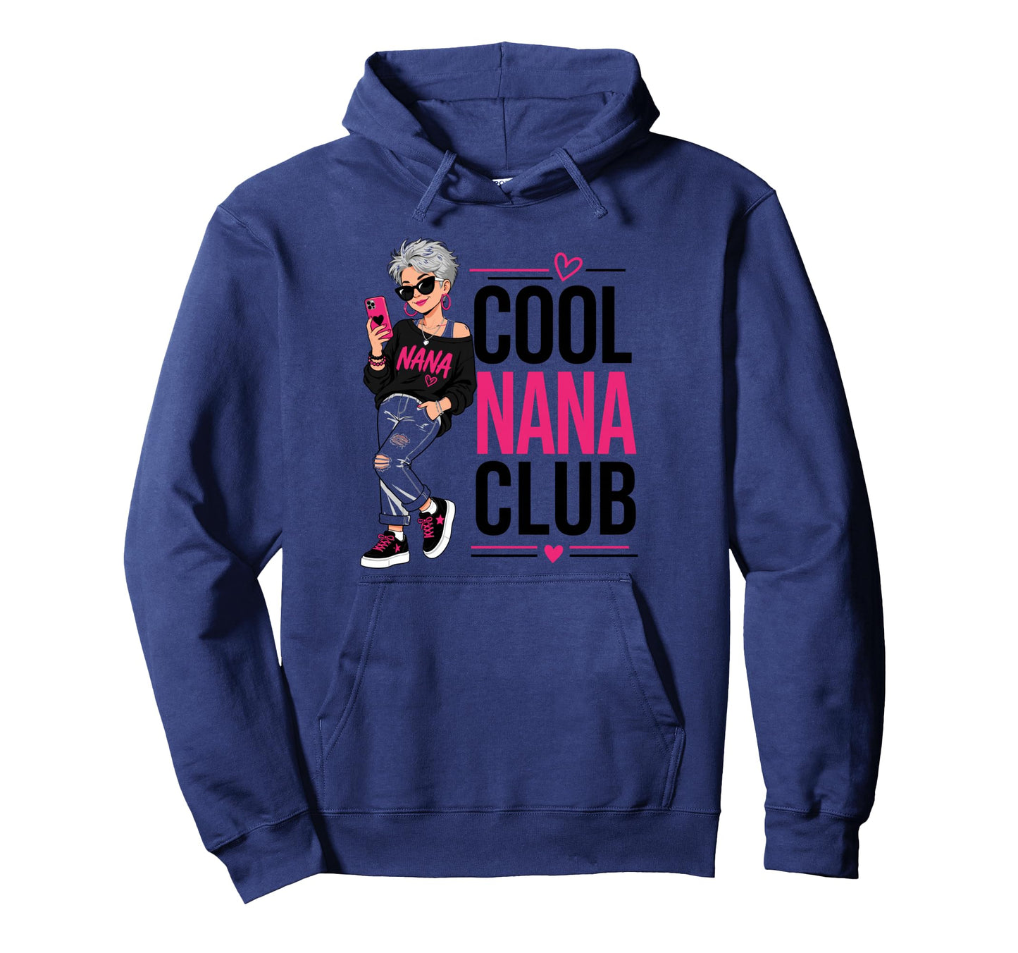 Nana Club Mothers Day Hoodie - Fun Novelty Design for Adults - T-Shirt, Sweatshirt, Hoodie