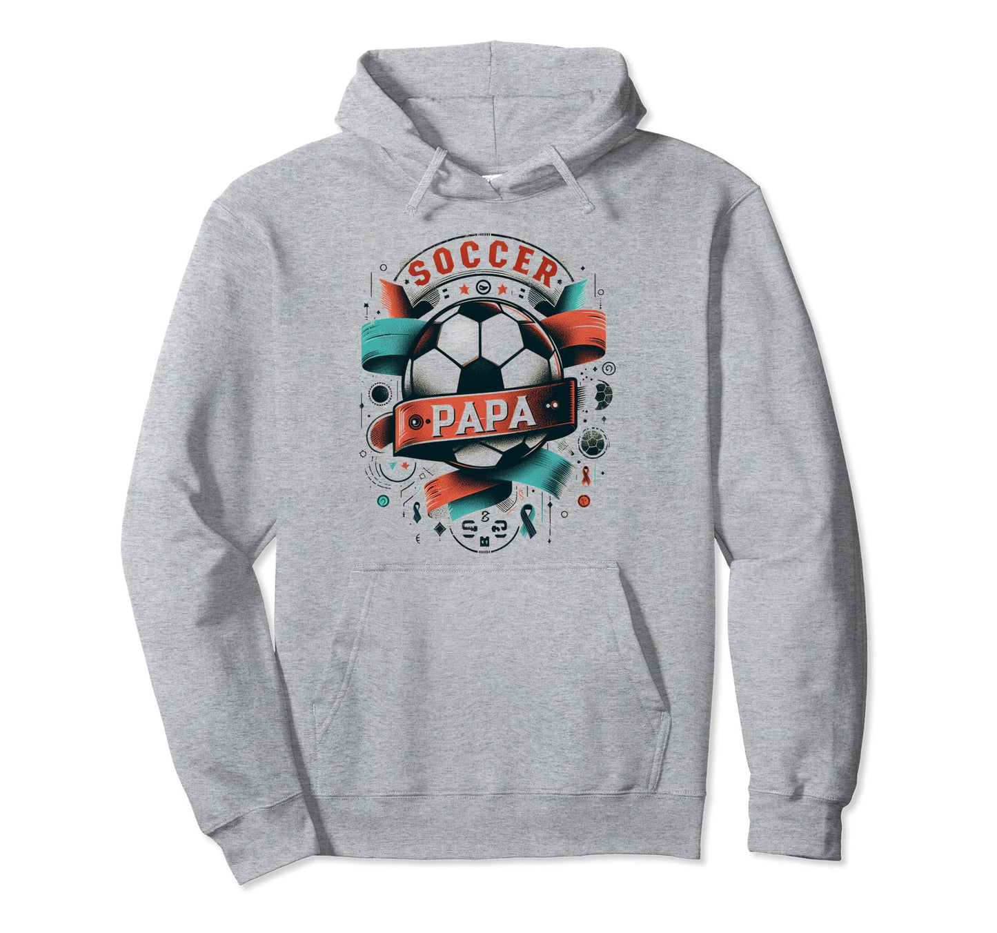 Soccer Papa Family Matching Dad Fathers Hoodie - Custom Art Print Unisex - T-Shirt, Sweatshirt, Hoodie
