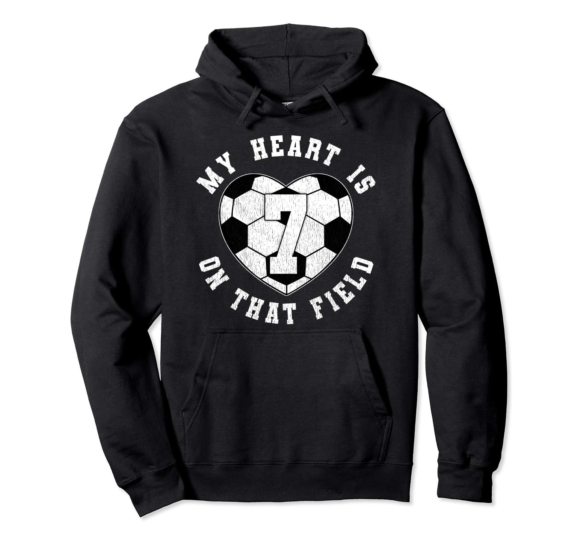 Soccer Player Mom Dad Jersey Number 7 Hoodie - Custom Art Print Men Women - T-Shirt, Sweatshirt, Hoodie