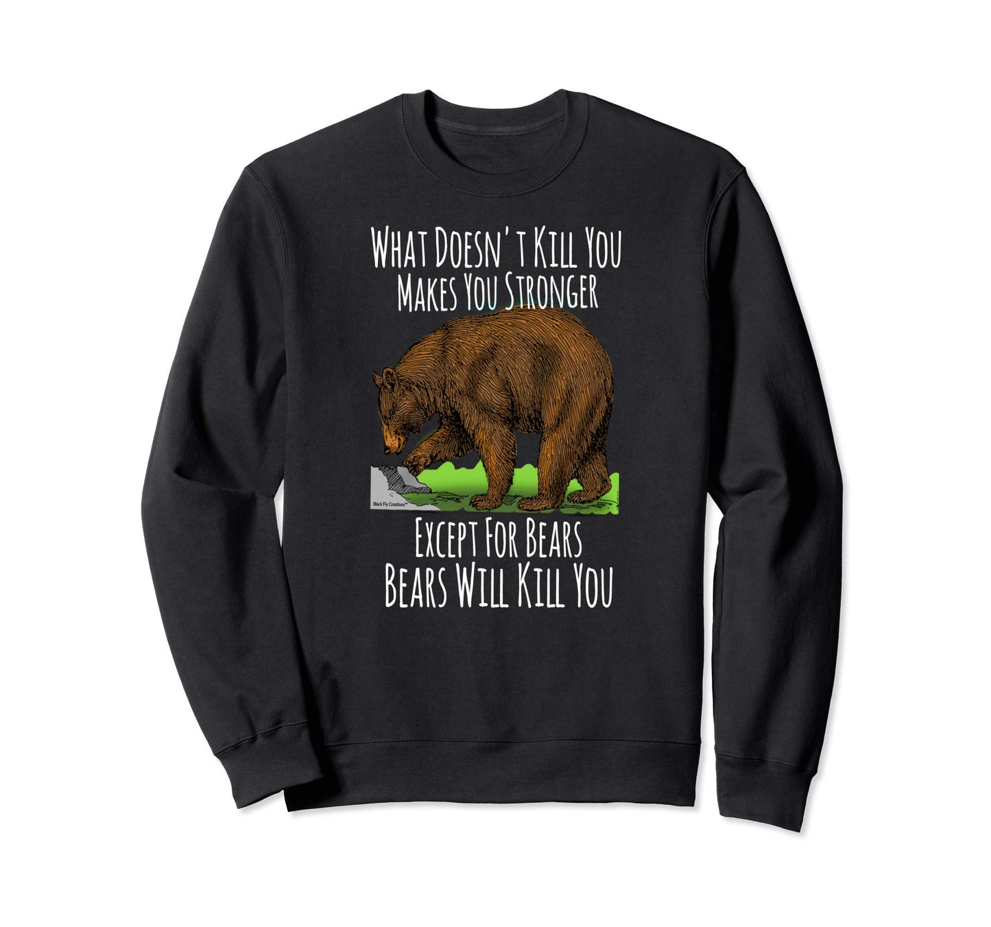 Funny Wildlife Grizzly Bear Sweatshirt - Minimalist Print for Adults - T-Shirt, Sweatshirt, Hoodie