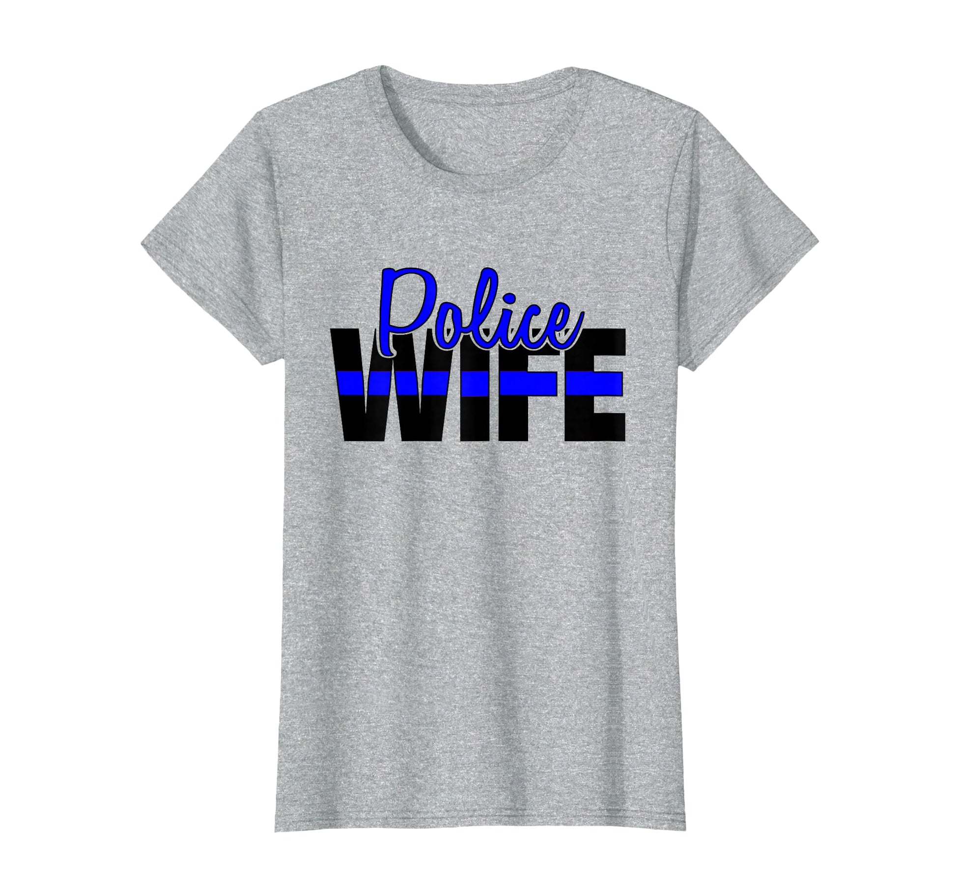 Police Wife Back Blue Support T-Shirt - Casual Everyday Wear for Adults - T-Shirt, Sweatshirt, Hoodie