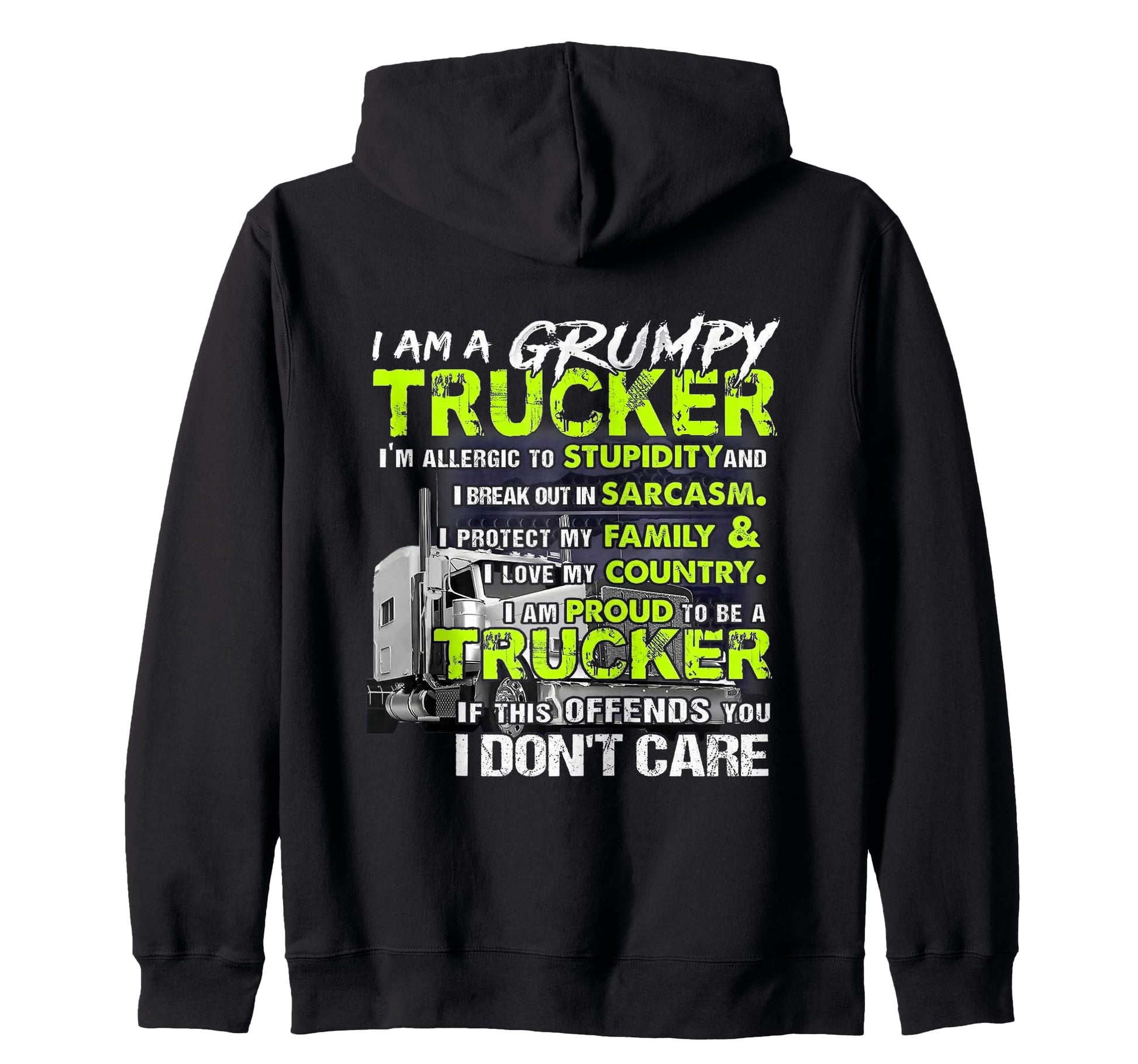 Grumpy Trucker Gift Dad Grandpa Sweatshirt - Minimalist Print for Adults - T-Shirt, Sweatshirt, Hoodie