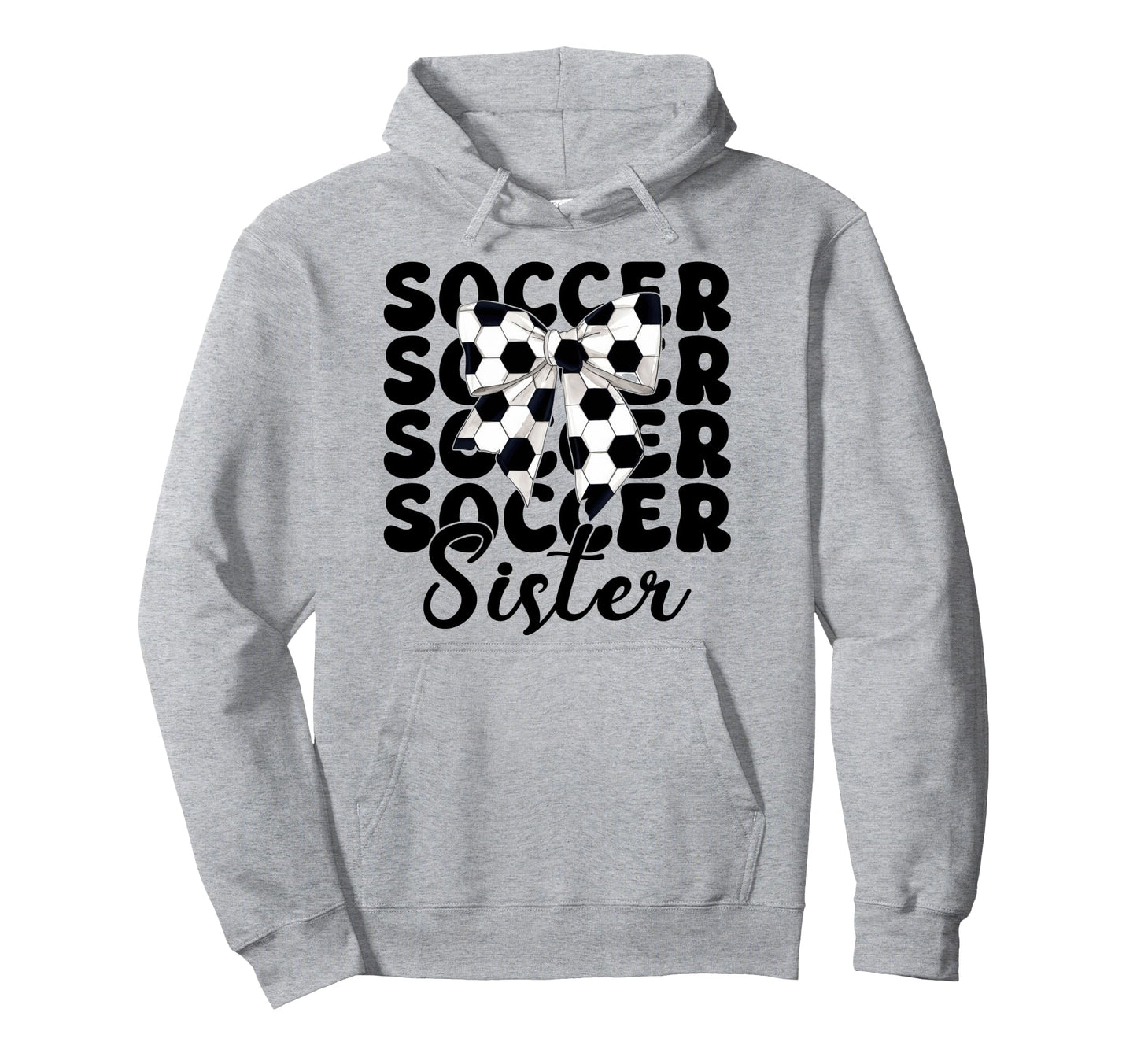 Soccer Sister Soccer Sis Coquette Bow Hoodie - Minimalist Print for Adults - T-Shirt, Sweatshirt, Hoodie