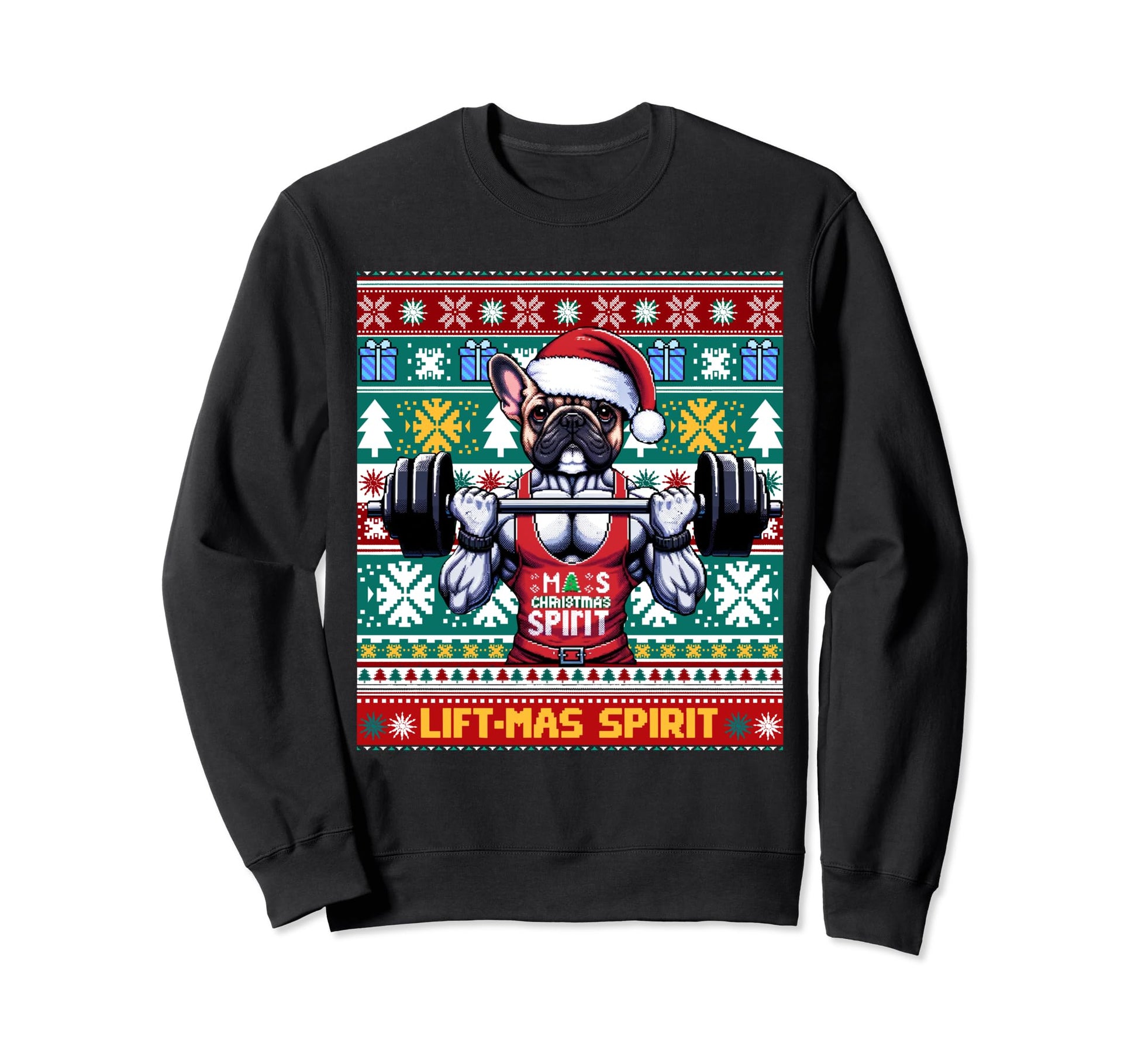 Ugly French Bulldog Lifting Lift Mas Sweatshirt - Trendy Graphic Unisex - T-Shirt, Sweatshirt, Hoodie