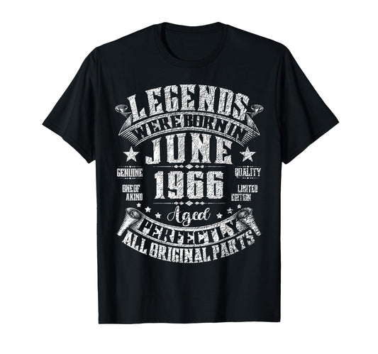 60 Year Old Legend Since June 1966 T-Shirt - Custom Art Print for Adults - T-Shirt, Sweatshirt, Hoodie