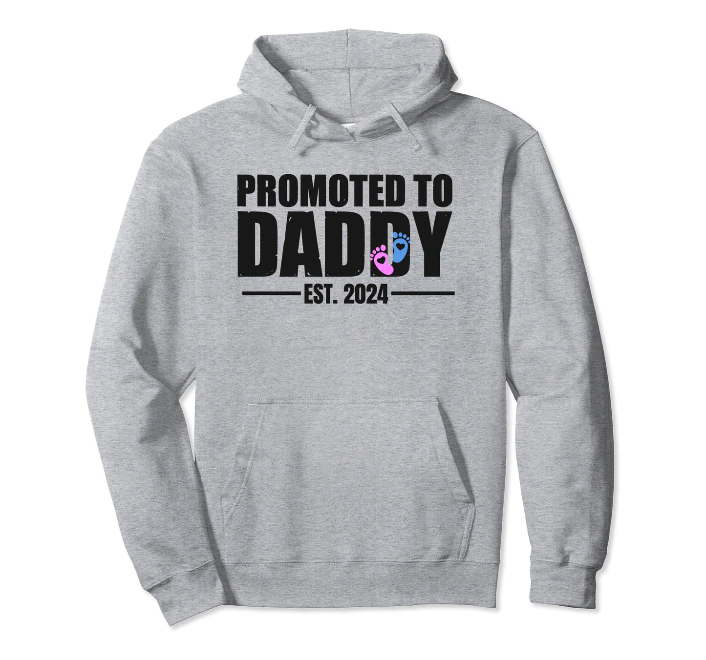 Promoted To Daddy Est 2024 New Dad Twin Hoodie - Trendy Graphic Unisex - T-Shirt, Sweatshirt, Hoodie