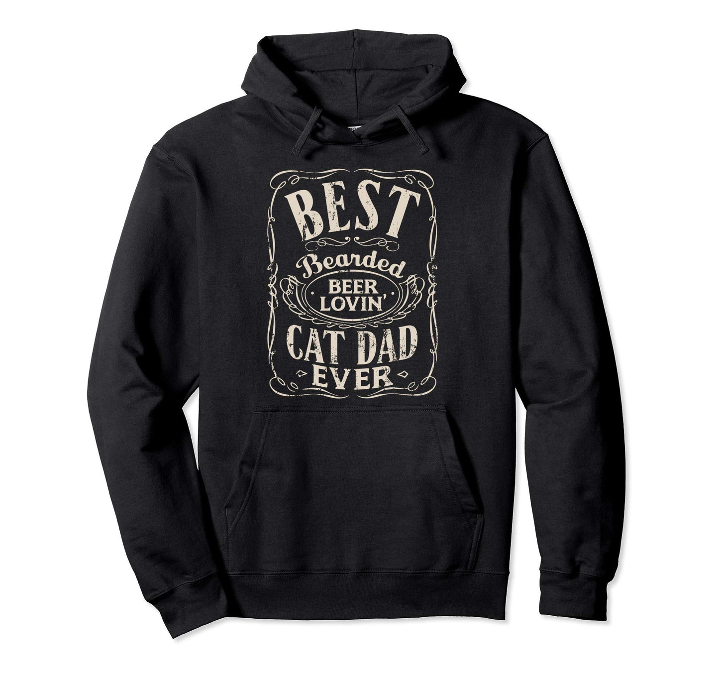 Best Bearded Beer Lovin Cat Dad Ever Hoodie - Minimalist Print Men Women - T-Shirt, Sweatshirt, Hoodie