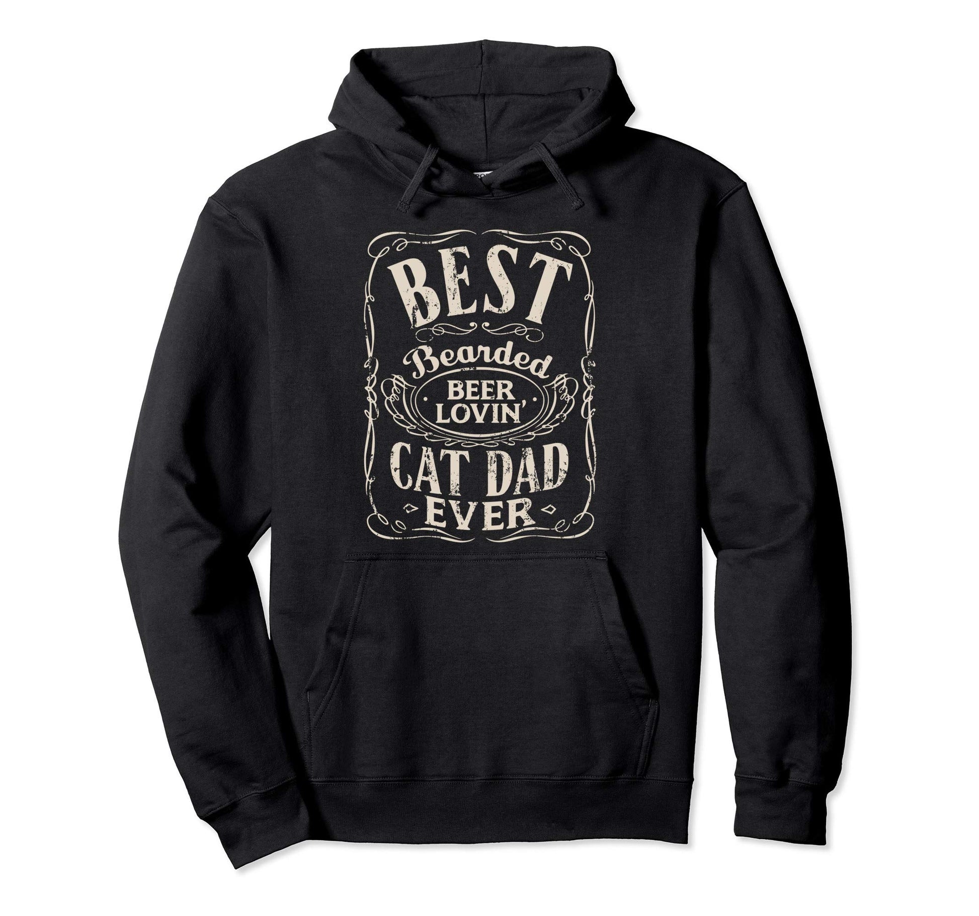 Best Bearded Beer Lovin Cat Dad Ever Hoodie - Minimalist Print Men Women - T-Shirt, Sweatshirt, Hoodie