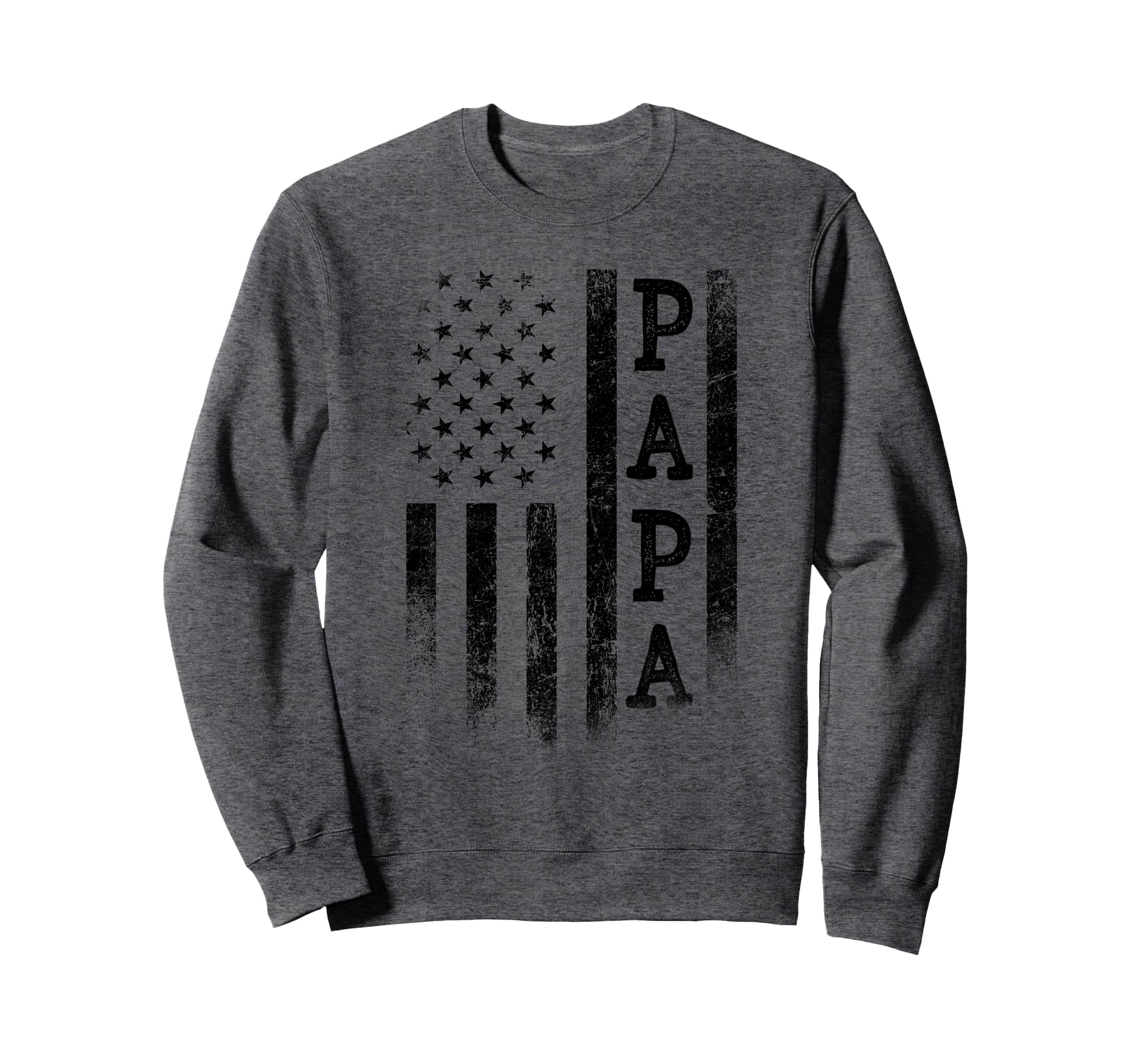 Papa Patriotic American Usa Flag Fathers Sweatshirt - Graphic Print Unisex - T-Shirt, Sweatshirt, Hoodie