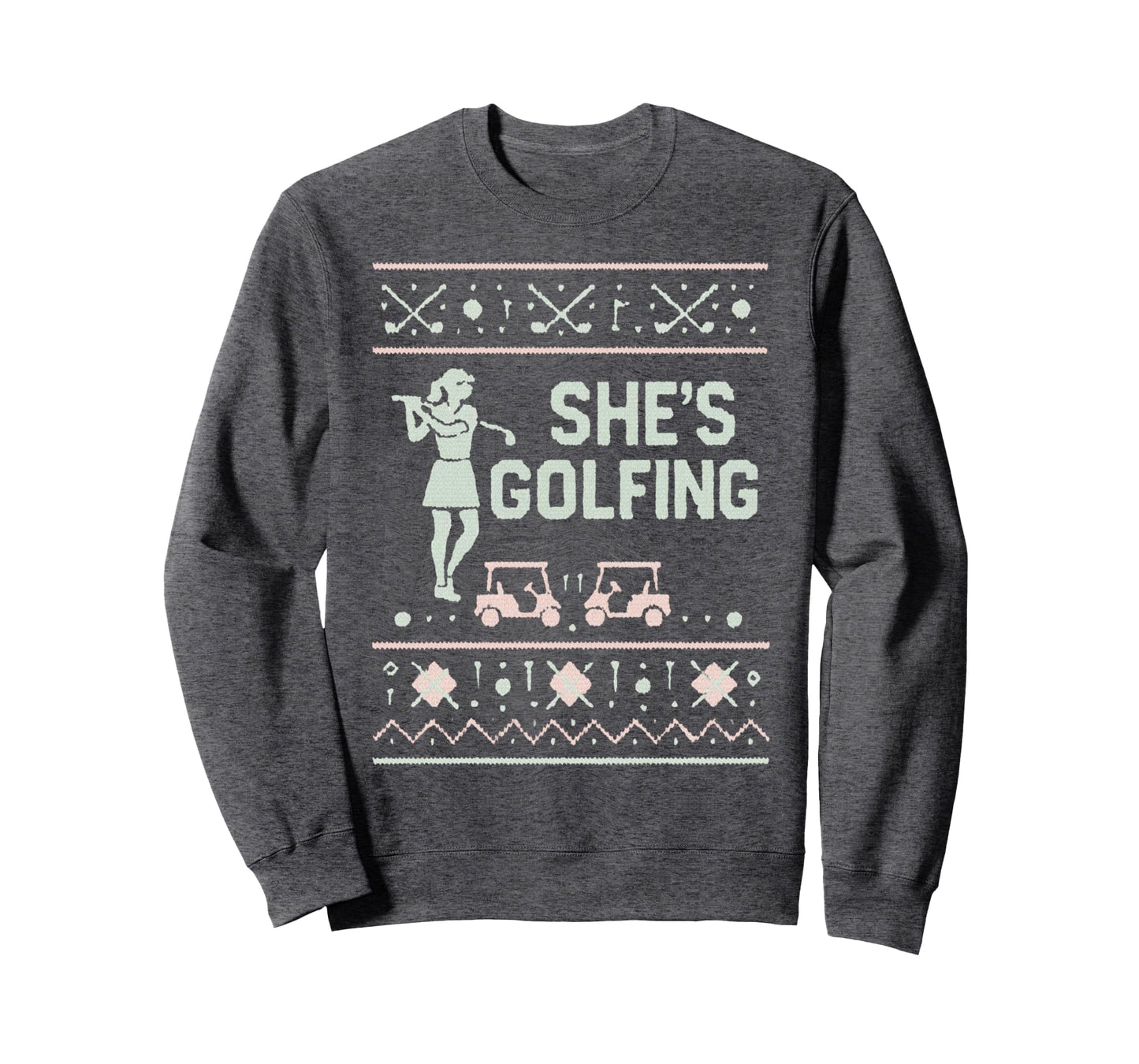 Shes Golfing Golfing Husband Golf Sweatshirt - Graphic Print for Adults - T-Shirt, Sweatshirt, Hoodie