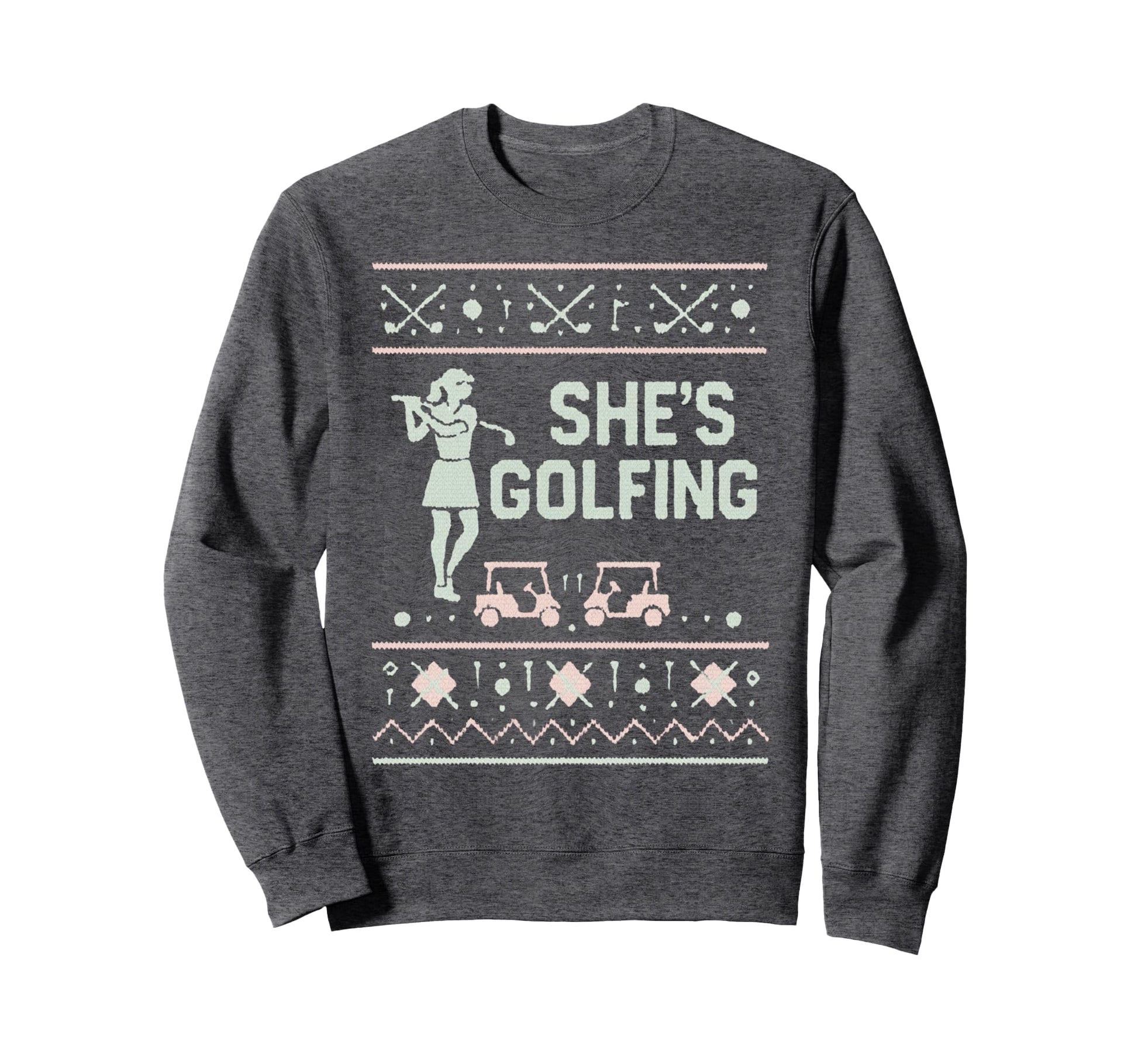 Shes Golfing Golfing Husband Golf Sweatshirt - Graphic Print for Adults - T-Shirt, Sweatshirt, Hoodie