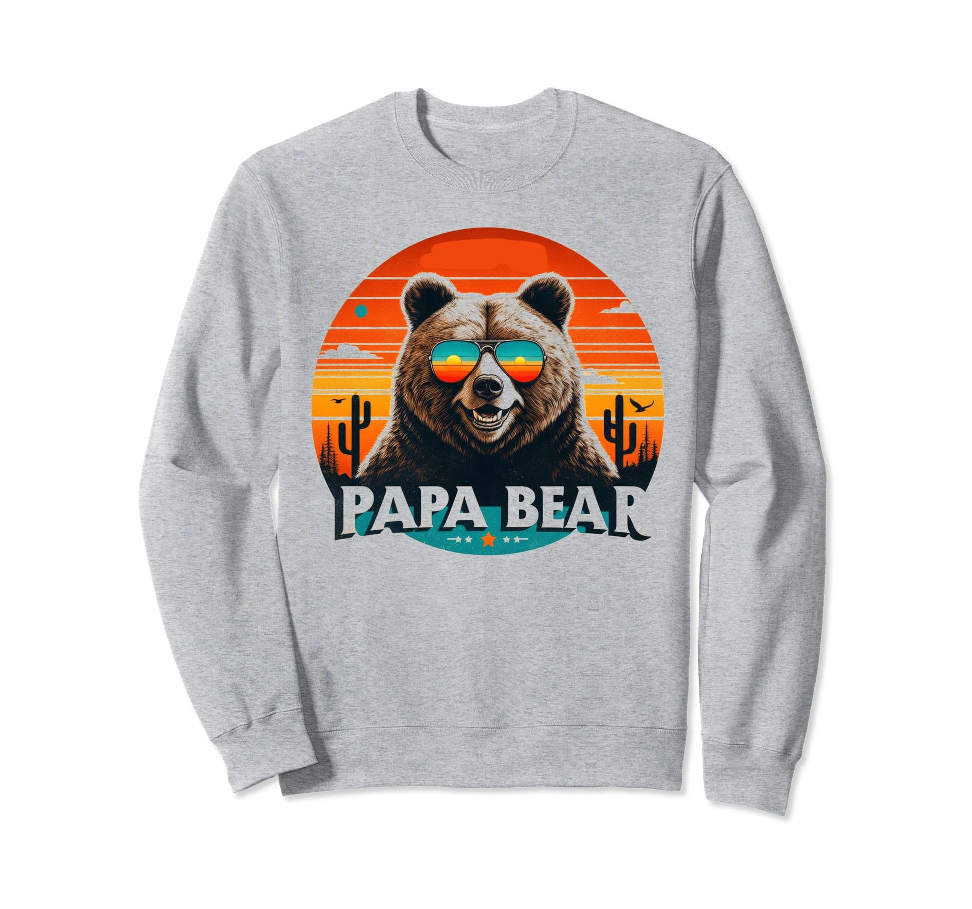 Papa Bear Sunglasses Funny Bear Dad Sweatshirt - Aesthetic Graphic Unisex - T-Shirt, Sweatshirt, Hoodie