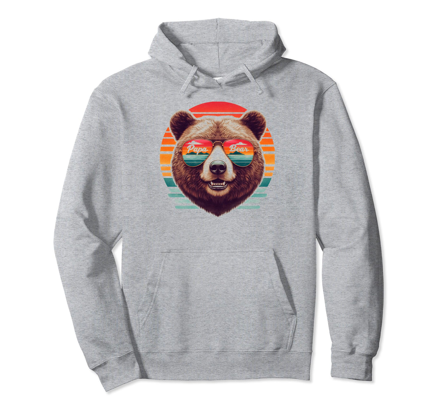 Papa Bear Sunglasses Funny Bear Dad Hoodie - Unique Graphic for Adults - T-Shirt, Sweatshirt, Hoodie