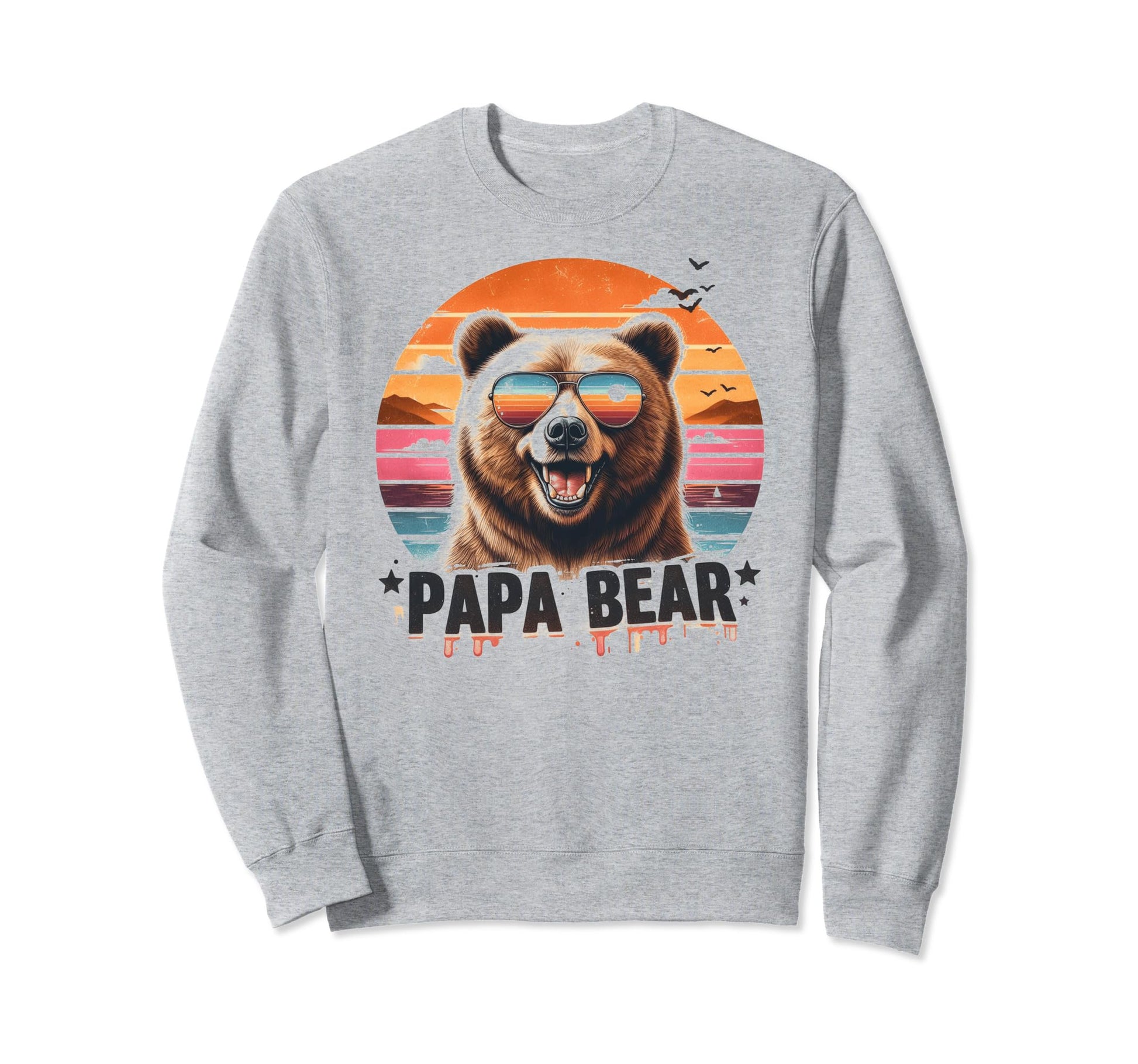Papa Bear Sunglasses Funny Bear Sweatshirt - Aesthetic Graphic for Adults - T-Shirt, Sweatshirt, Hoodie