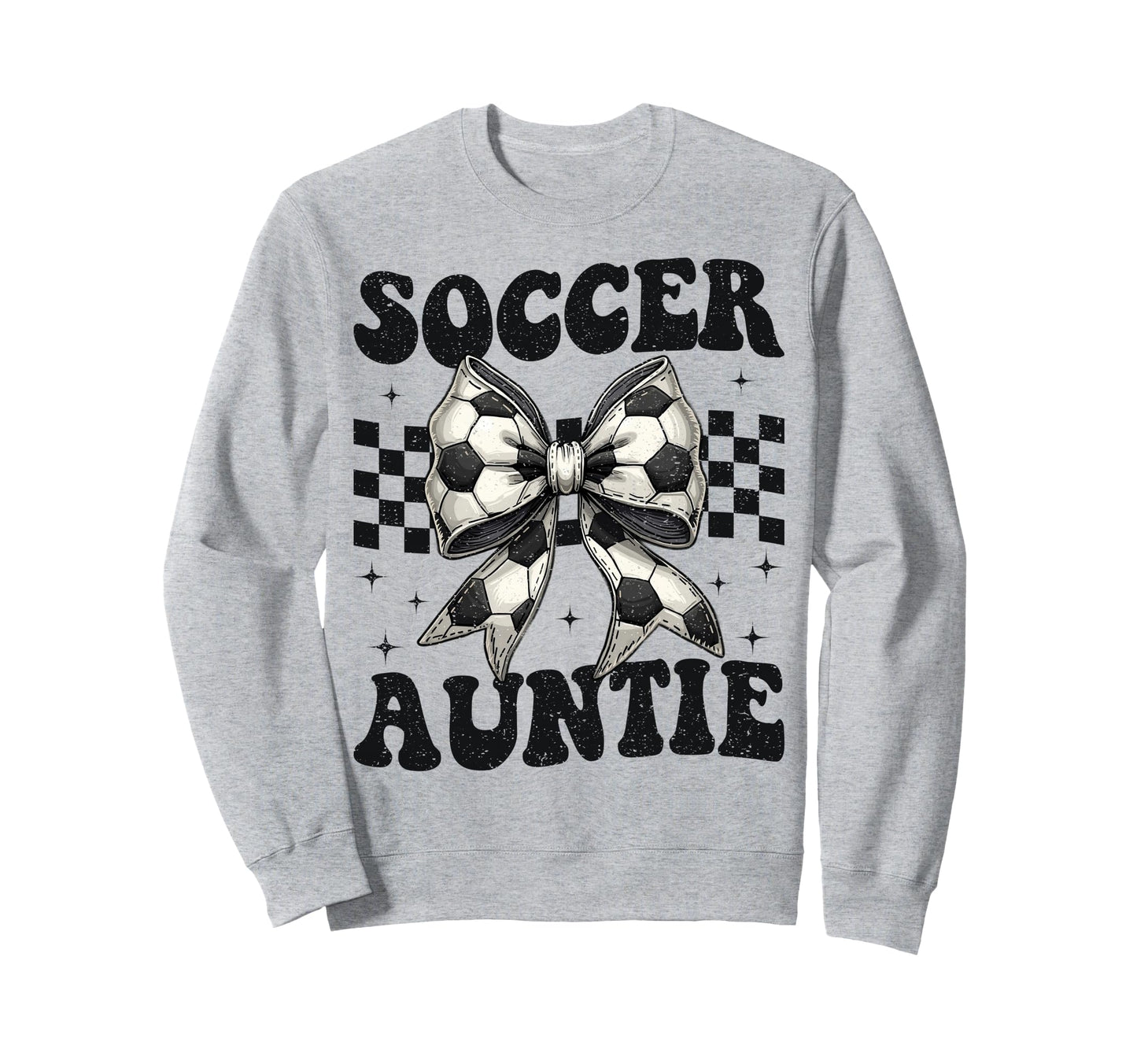 Soccer Auntie Funny Coquette Bow Sweatshirt - Minimalist Print for Adults - T-Shirt, Sweatshirt, Hoodie