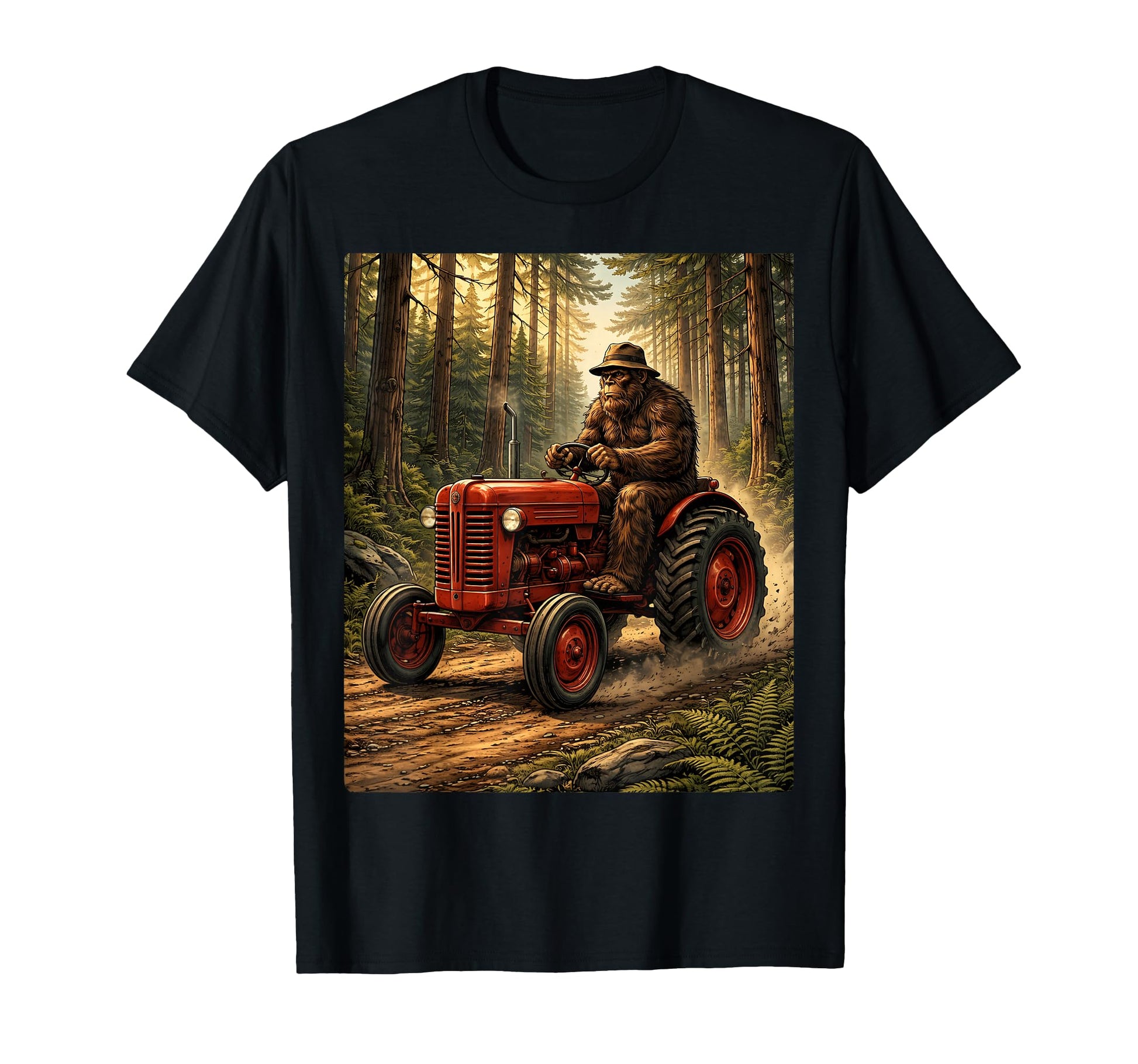 Bigfoot Tractor Farmer Dad Farming T-Shirt - Aesthetic Graphic Men Women - T-Shirt, Sweatshirt, Hoodie