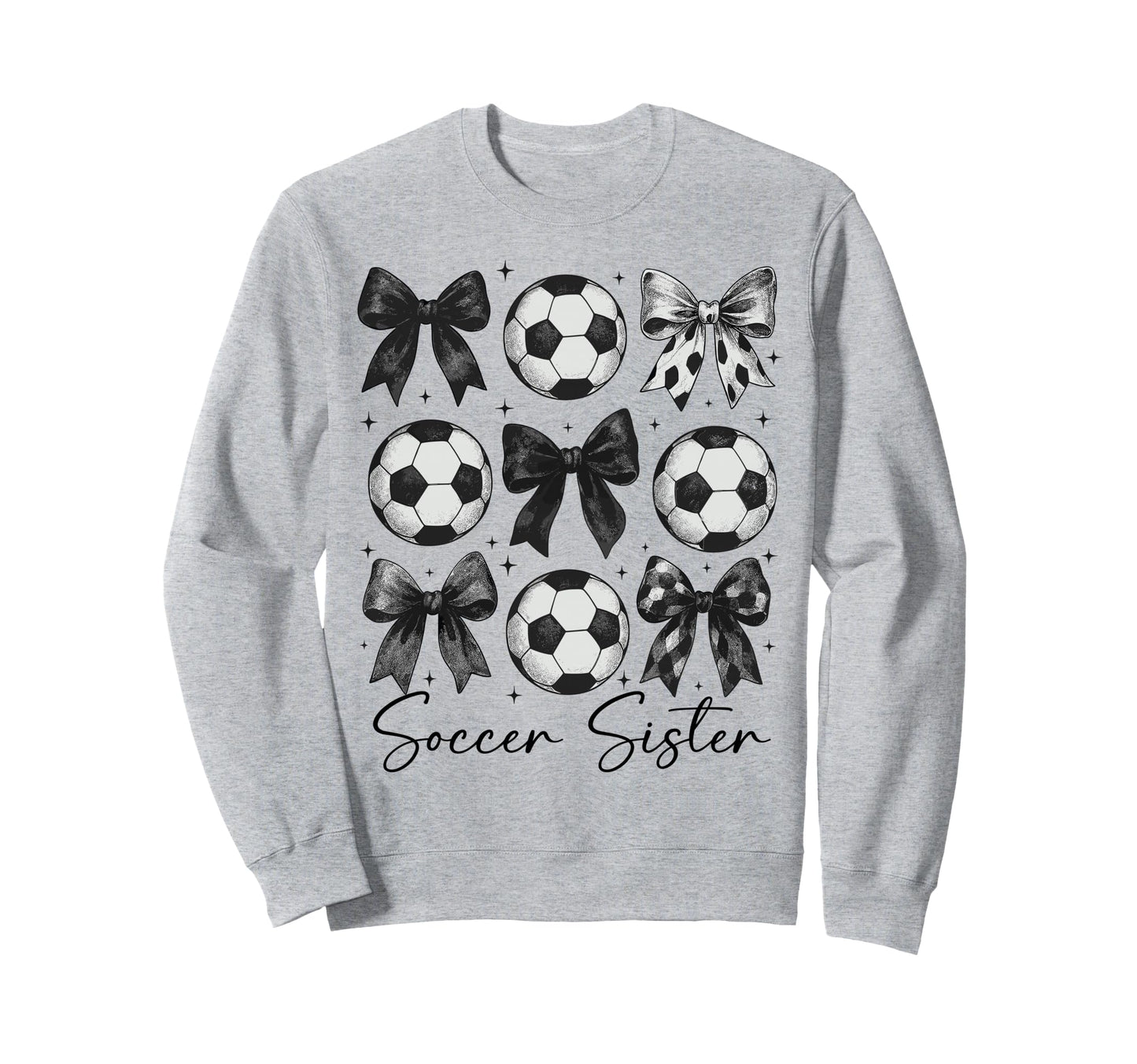 Soccer Sister Funny Coquette Bow Sweatshirt - Unique Graphic Men Women - T-Shirt, Sweatshirt, Hoodie