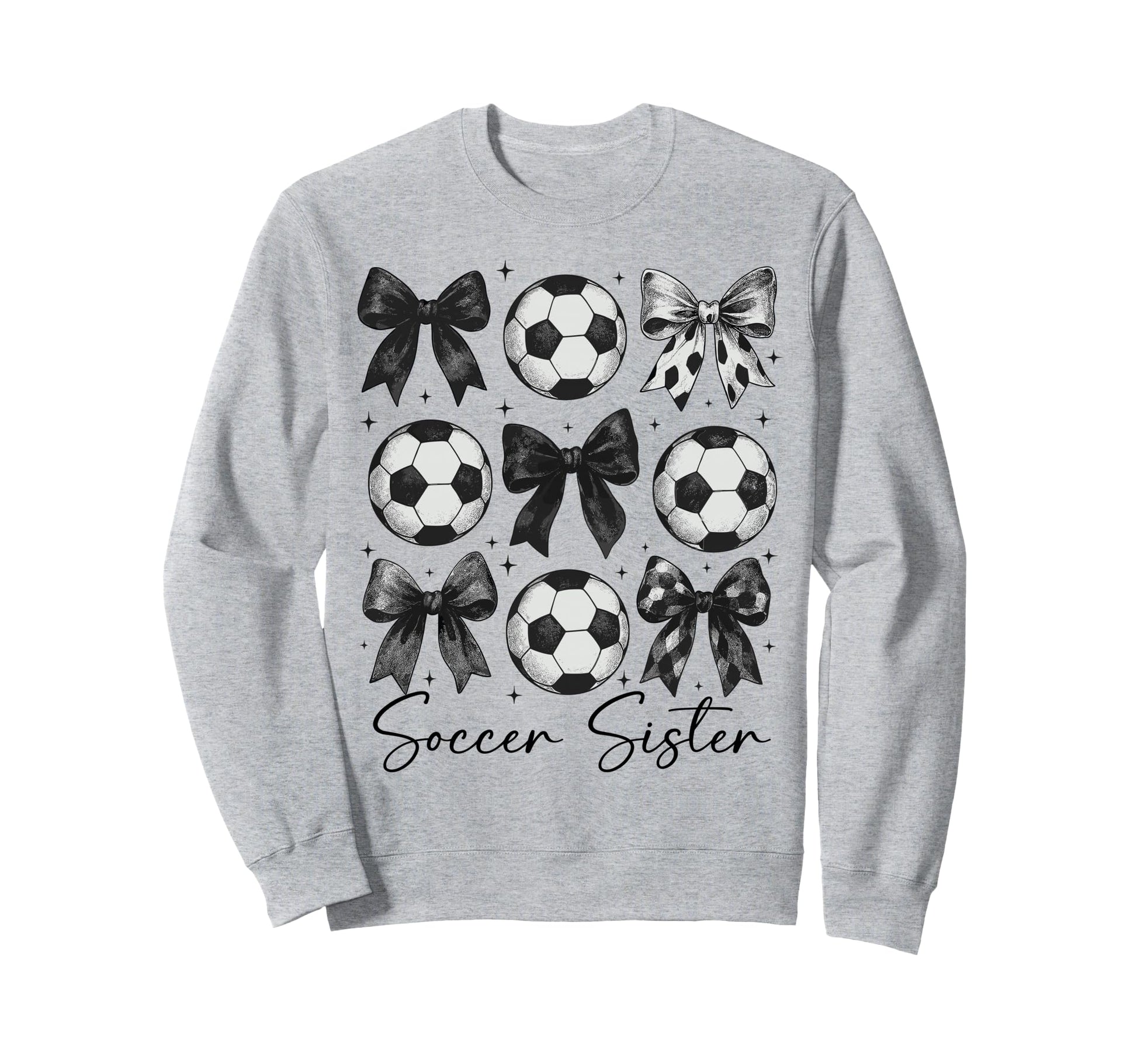 Soccer Sister Funny Coquette Bow Sweatshirt - Unique Graphic Men Women - T-Shirt, Sweatshirt, Hoodie