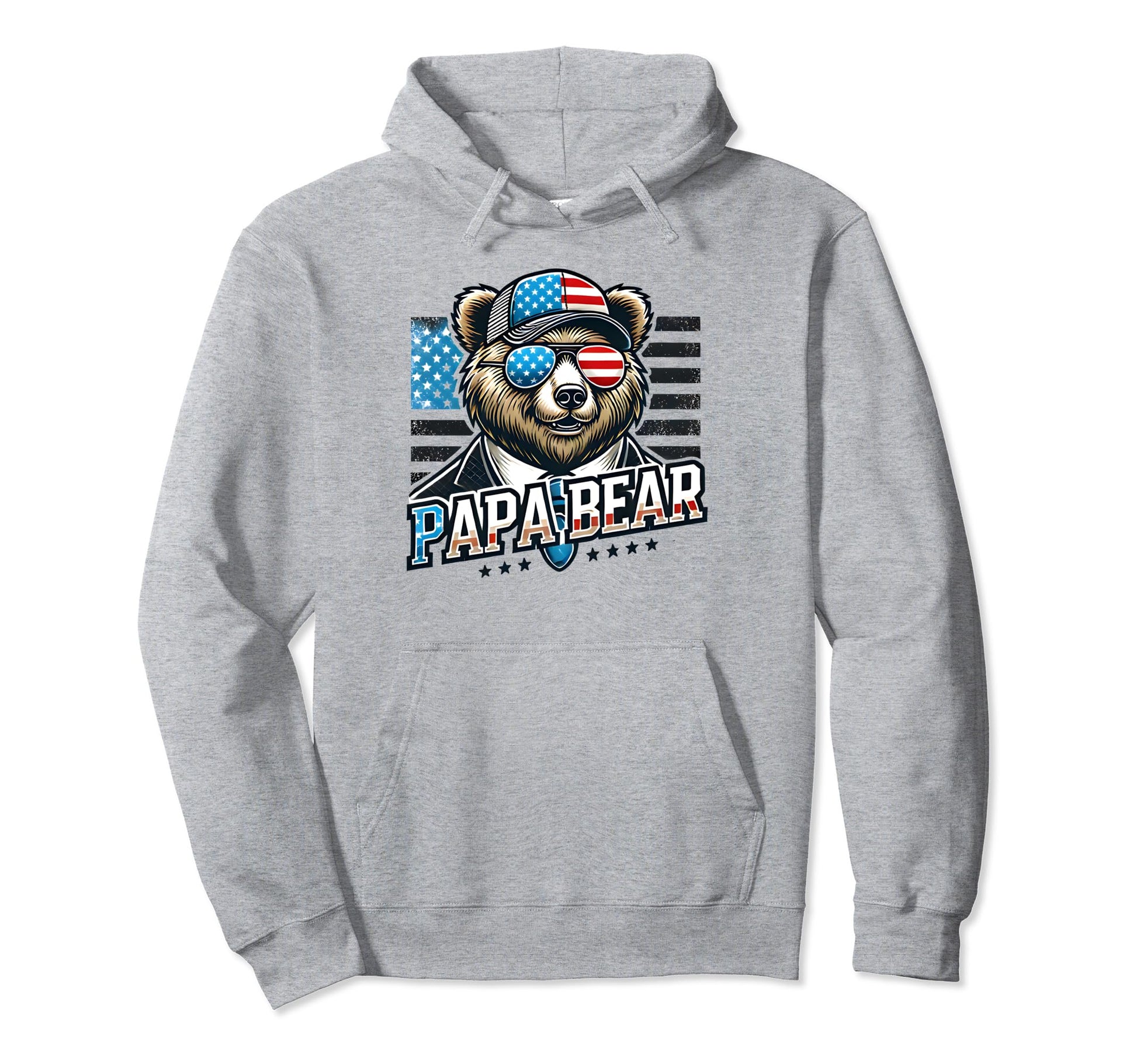 Papa Bear Funny Fathers Day Hoodie - Casual Everyday Wear Men Women - T-Shirt, Sweatshirt, Hoodie