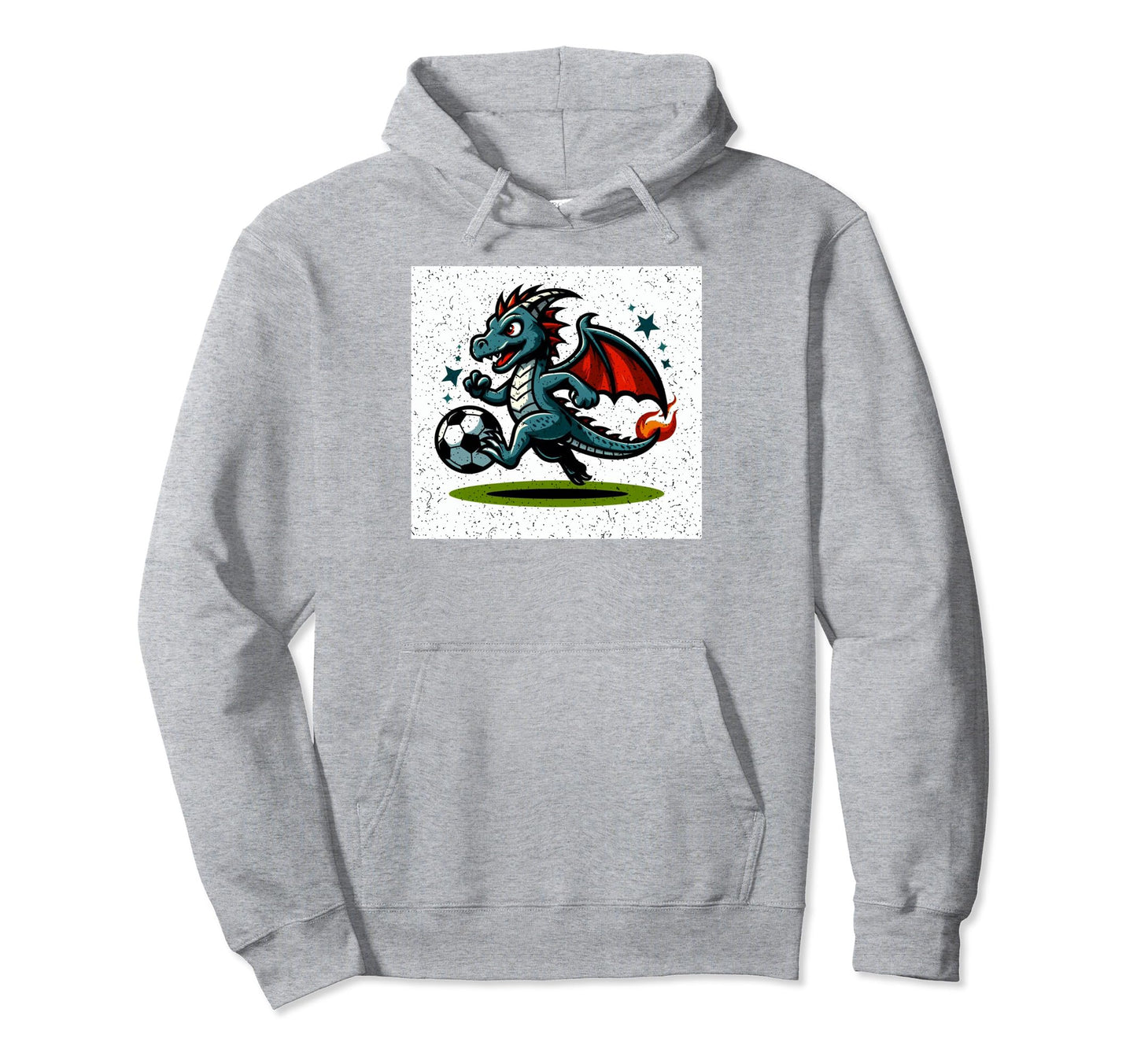 Dragon Playing Soccer Hoodie - Unique Graphic for Adults - T-Shirt, Sweatshirt, Hoodie