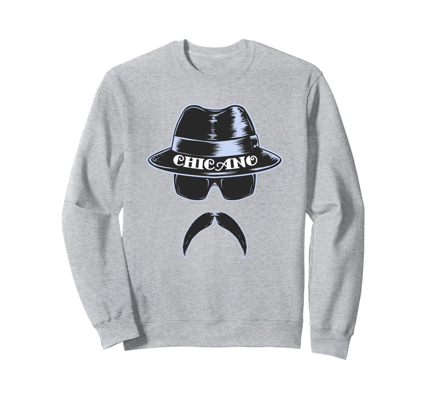 Lowrider Hat Chicano Moustache Sweatshirt - Aesthetic Graphic for Adults - T-Shirt, Sweatshirt, Hoodie