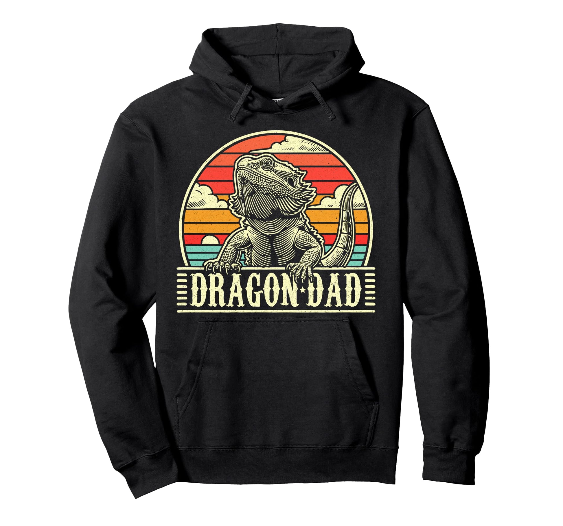 Bearded Dragon Dad Sunset Pogona Lizard Hoodie - Unique Graphic for Adults - T-Shirt, Sweatshirt, Hoodie