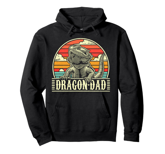 Bearded Dragon Dad Sunset Pogona Lizard Hoodie - Unique Graphic for Adults - T-Shirt, Sweatshirt, Hoodie