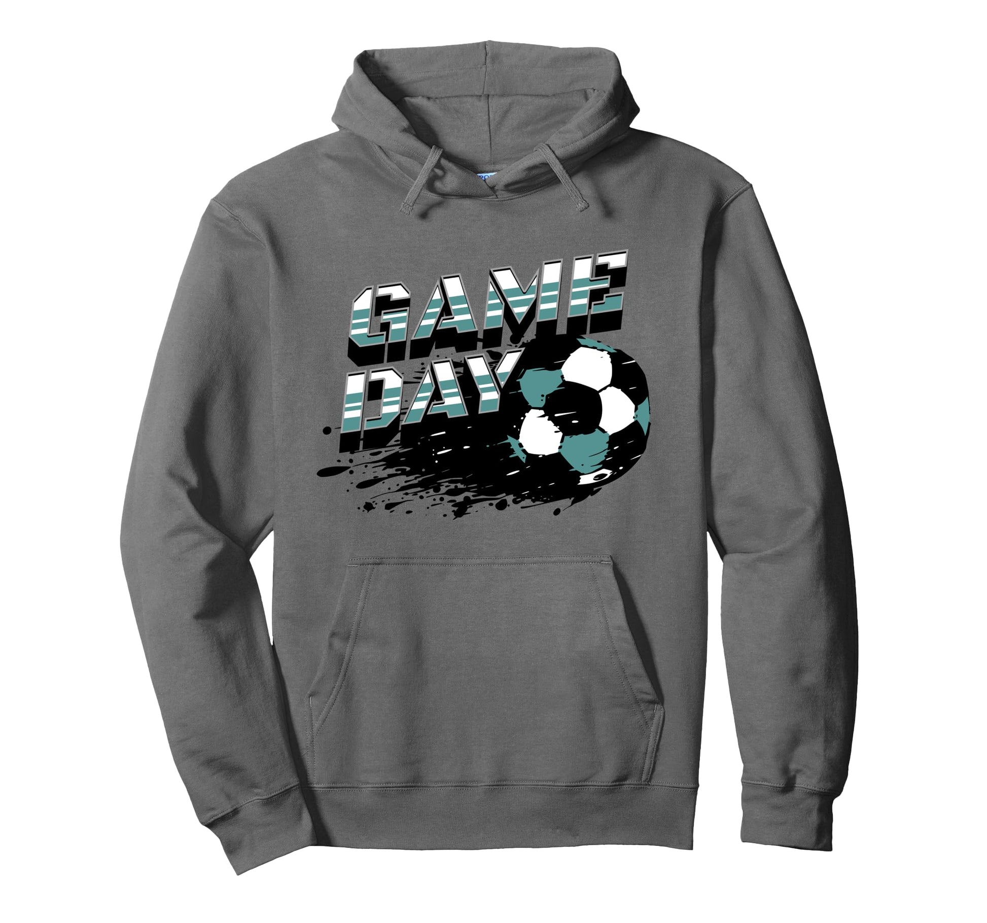 Soccer Game Day Parent Gift Teal White Hoodie - Minimalist Print Unisex - T-Shirt, Sweatshirt, Hoodie