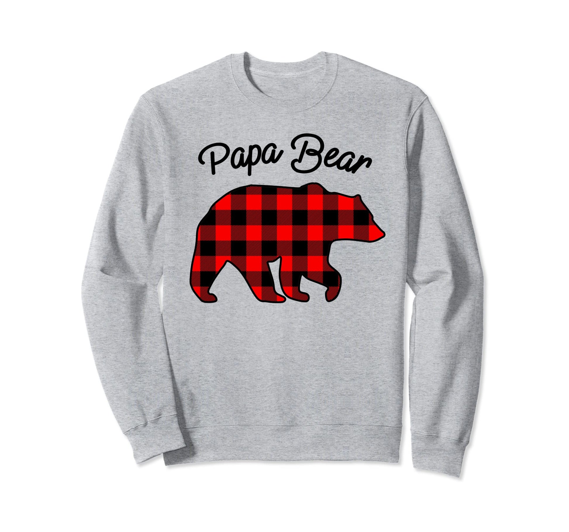Papa Bear Red Plaid Matching Sweatshirt - Casual Everyday Wear for Adults - T-Shirt, Sweatshirt, Hoodie