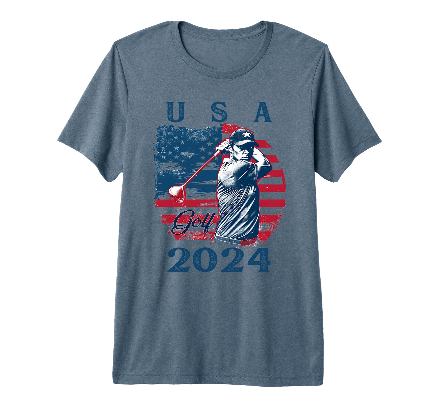 Usa Flag 2024 Fathers Day American Sport T-Shirt - Graphic Print Men Women - T-Shirt, Sweatshirt, Hoodie