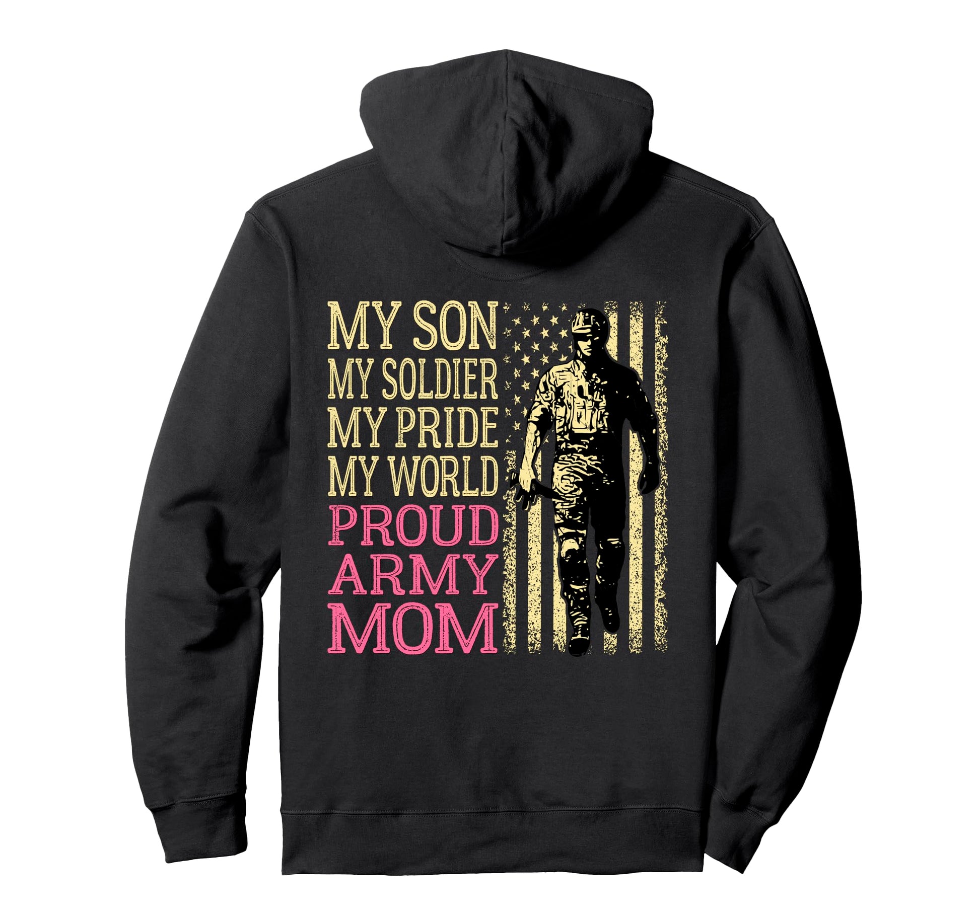 My Son My Soldier Hero Proud Army Mom Hoodie - Minimalist Print for Adults - T-Shirt, Sweatshirt, Hoodie