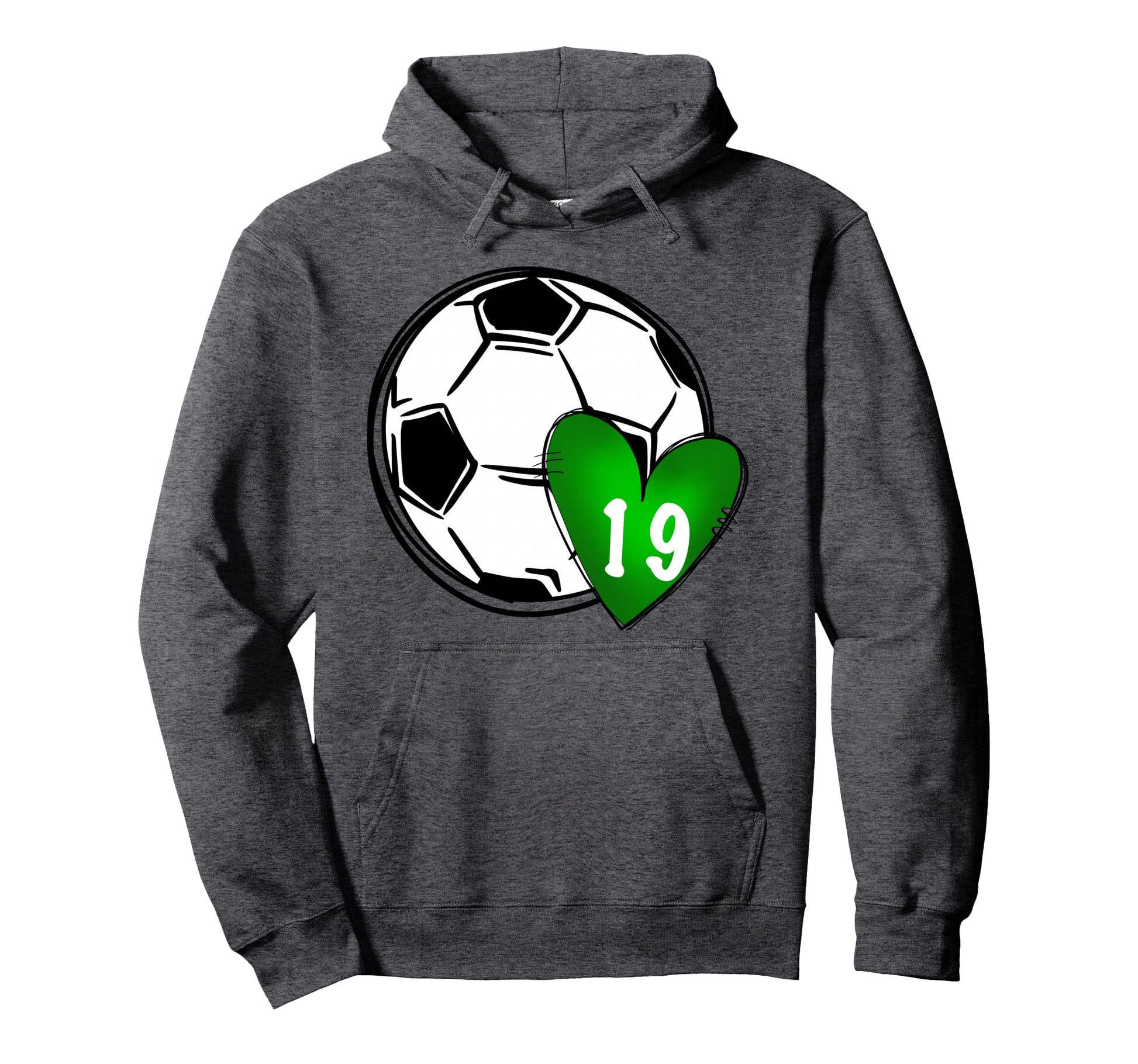 Womens Custom Soccer Mom Number 19 Heart Hoodie - Unique Graphic Men Women - T-Shirt, Sweatshirt, Hoodie