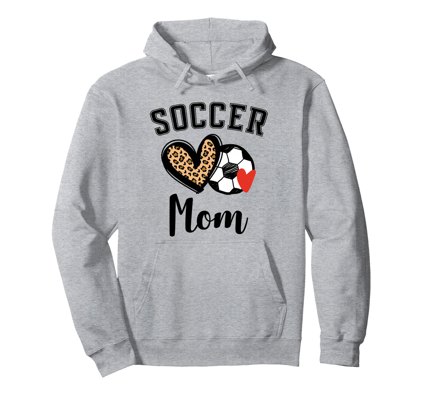 Soccer Mom Leopard Heart Hoodie - Streetwear Style for Adults - T-Shirt, Sweatshirt, Hoodie