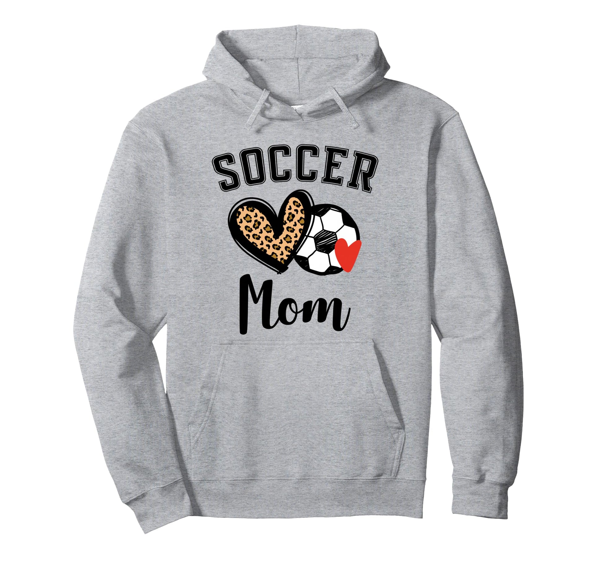 Soccer Mom Leopard Heart Hoodie - Streetwear Style for Adults - T-Shirt, Sweatshirt, Hoodie