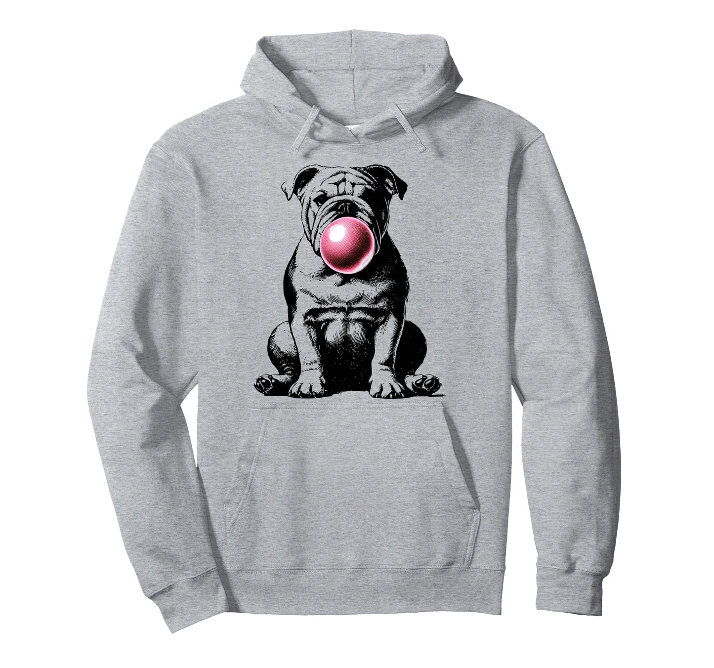 English Bulldog Bubble Gum Funny Dog Mom Hoodie - Graphic Print Men Women - T-Shirt, Sweatshirt, Hoodie