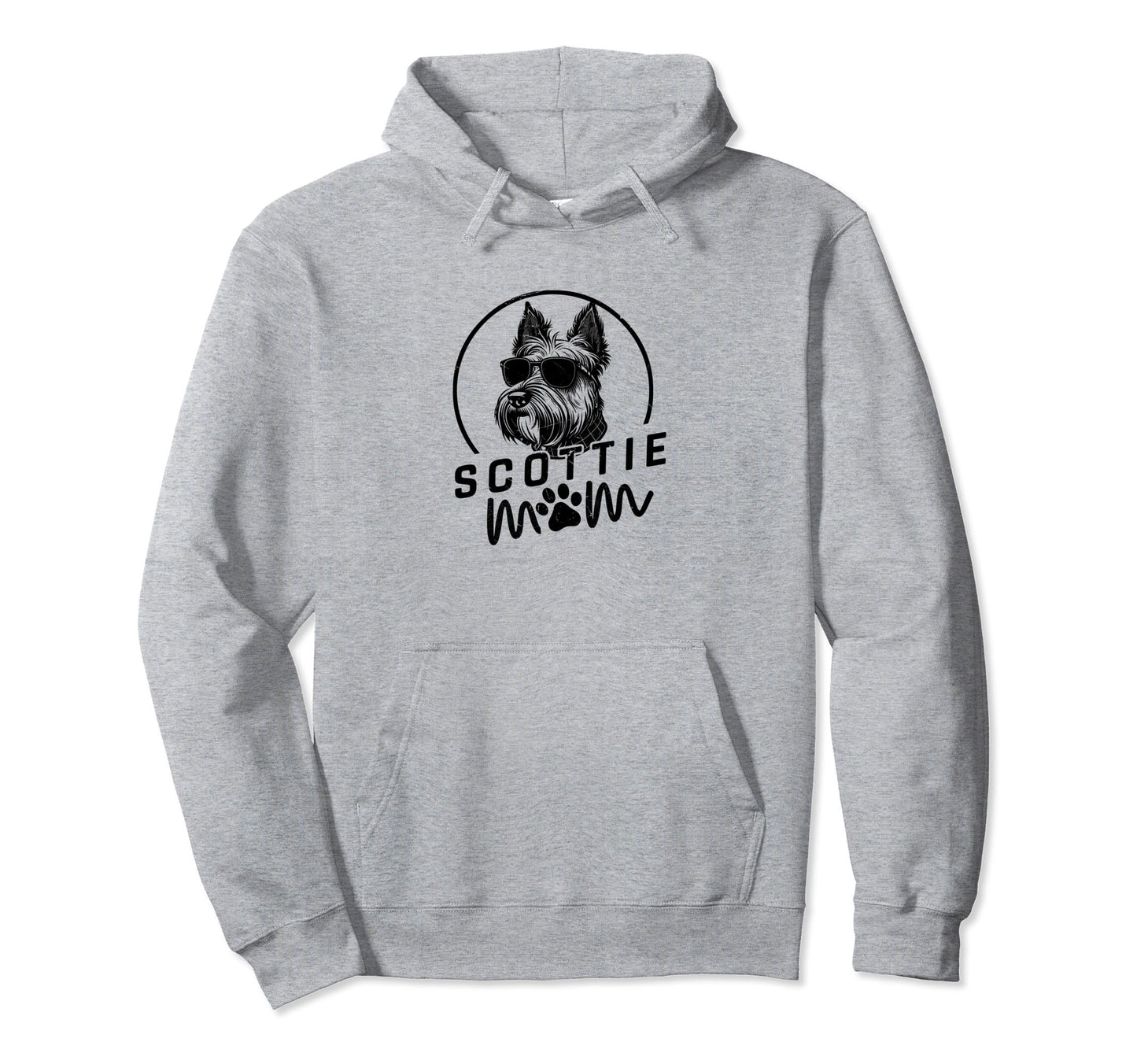 Scottie Dog Mom Face Gifts Funny Dog Hoodie - Minimalist Print Men Women - T-Shirt, Sweatshirt, Hoodie