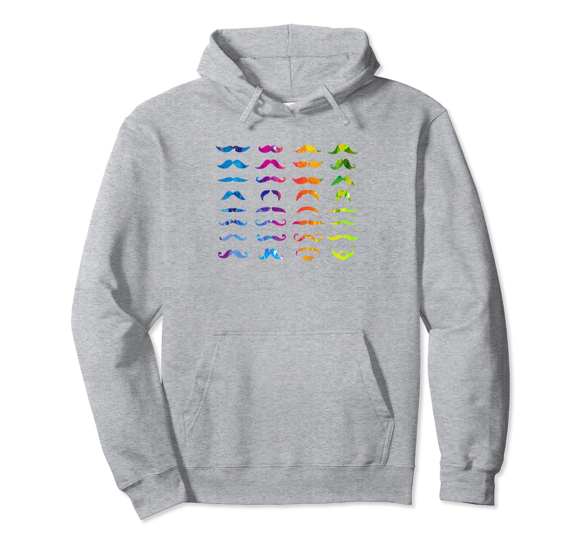 Colorful Mustache Beards Bearded Hoodie - Novelty Apparel Men Women - T-Shirt, Sweatshirt, Hoodie