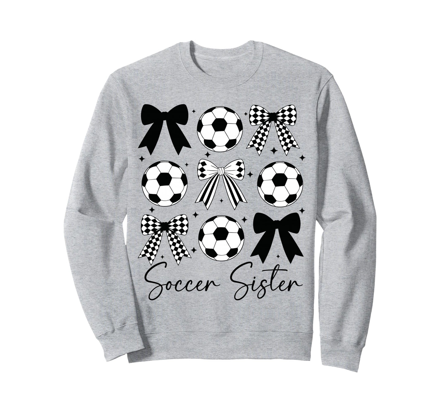 Soccer Sister Funny Coquette Bow Soccer Sweatshirt - Graphic Print Unisex - T-Shirt, Sweatshirt, Hoodie