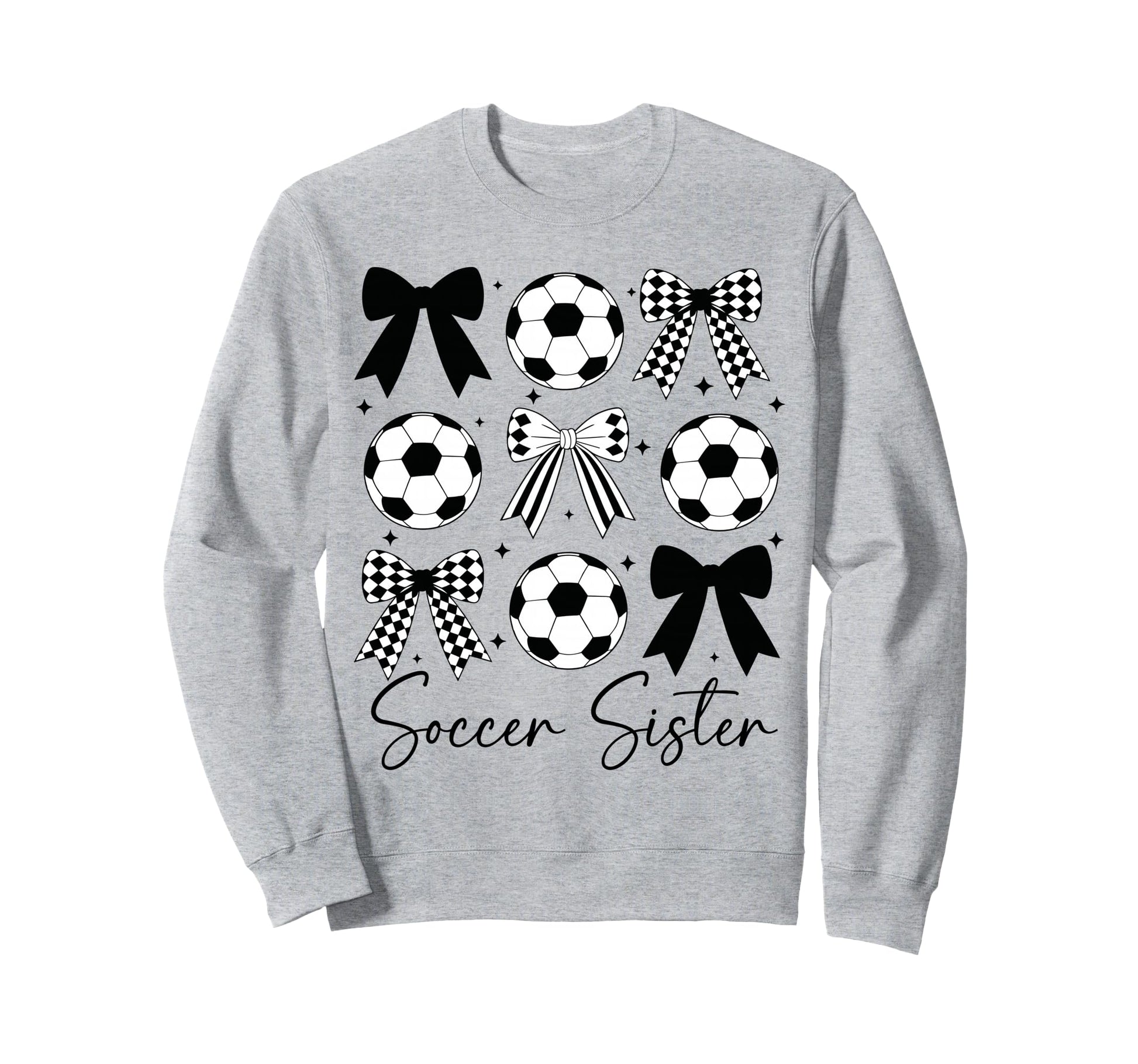 Soccer Sister Funny Coquette Bow Soccer Sweatshirt - Graphic Print Unisex - T-Shirt, Sweatshirt, Hoodie