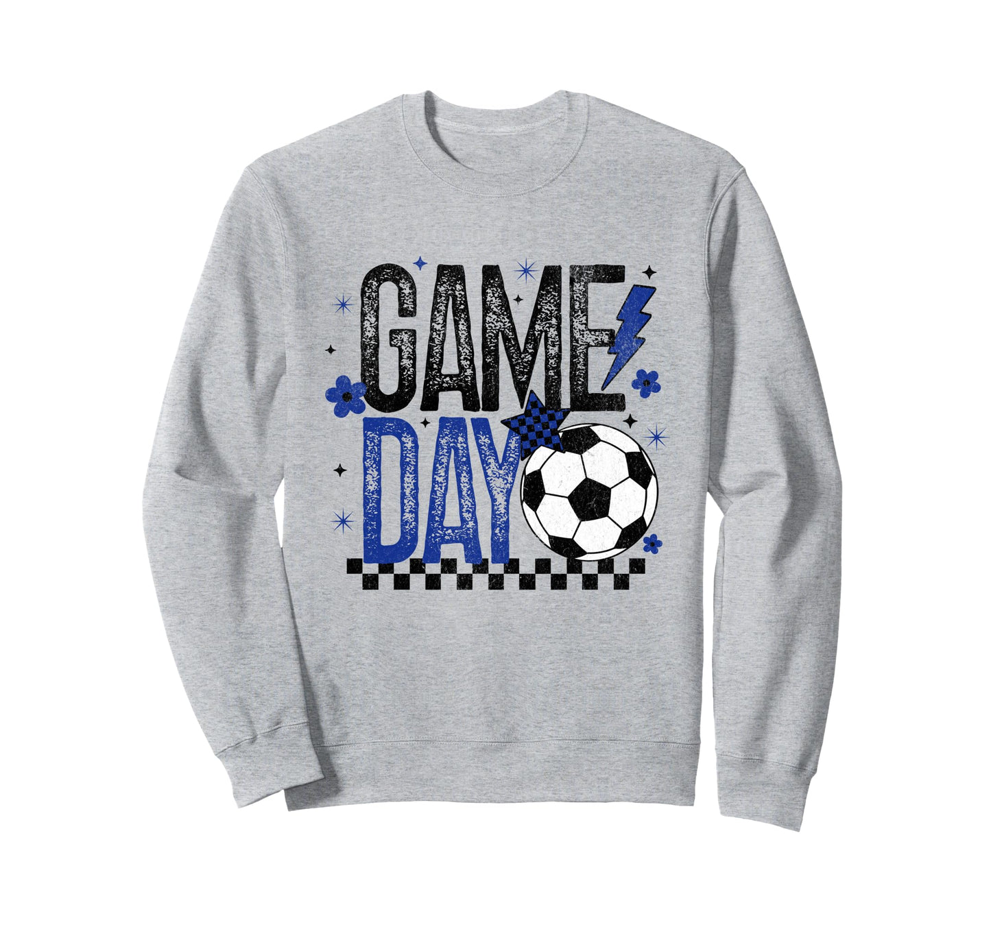 Game Day Soccer Season Checkered Sweatshirt - Streetwear Style for Adults - T-Shirt, Sweatshirt, Hoodie