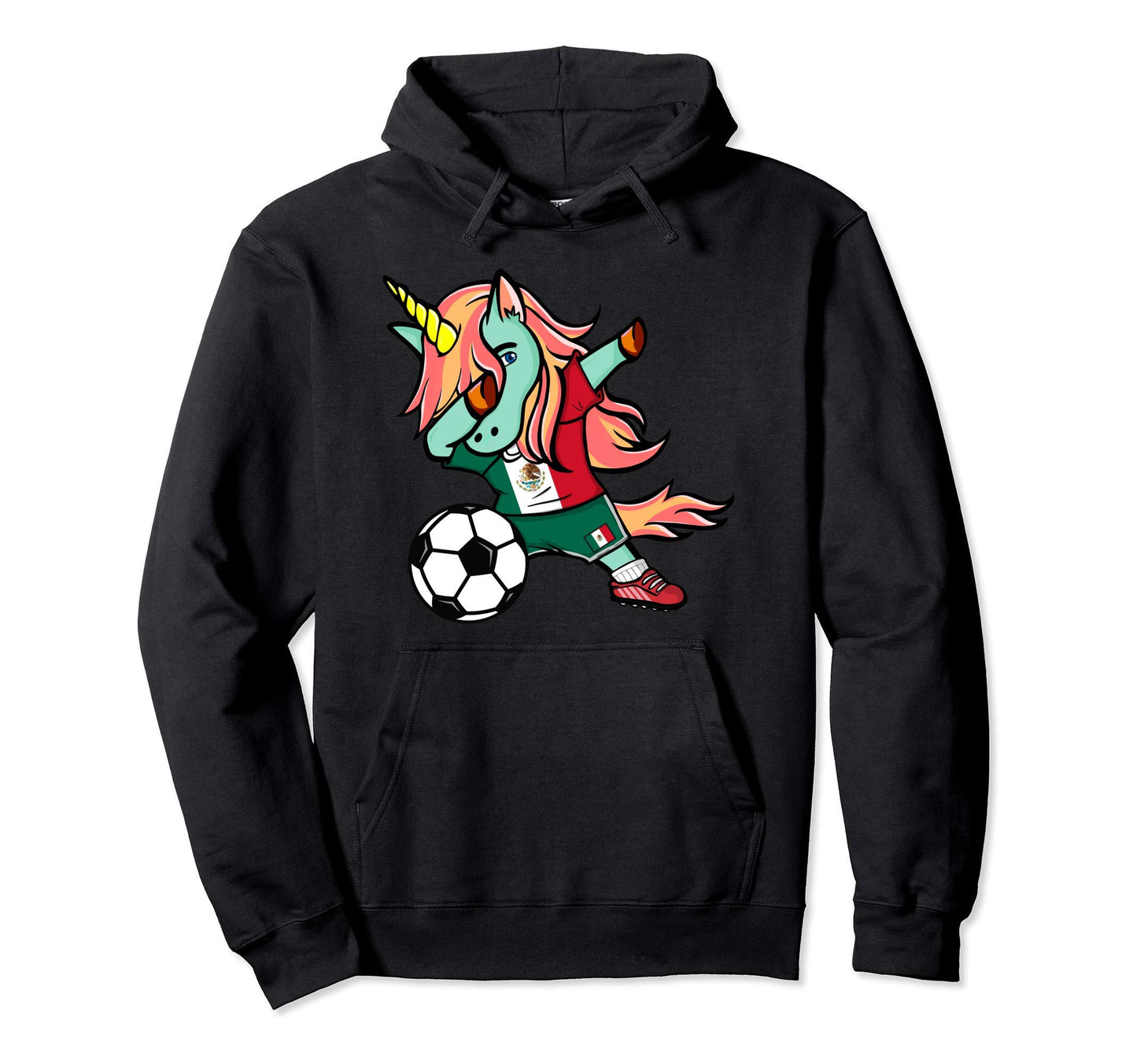 Funny Dabbing Unicorn Mexico Football Hoodie - Streetwear Style Men Women - T-Shirt, Sweatshirt, Hoodie