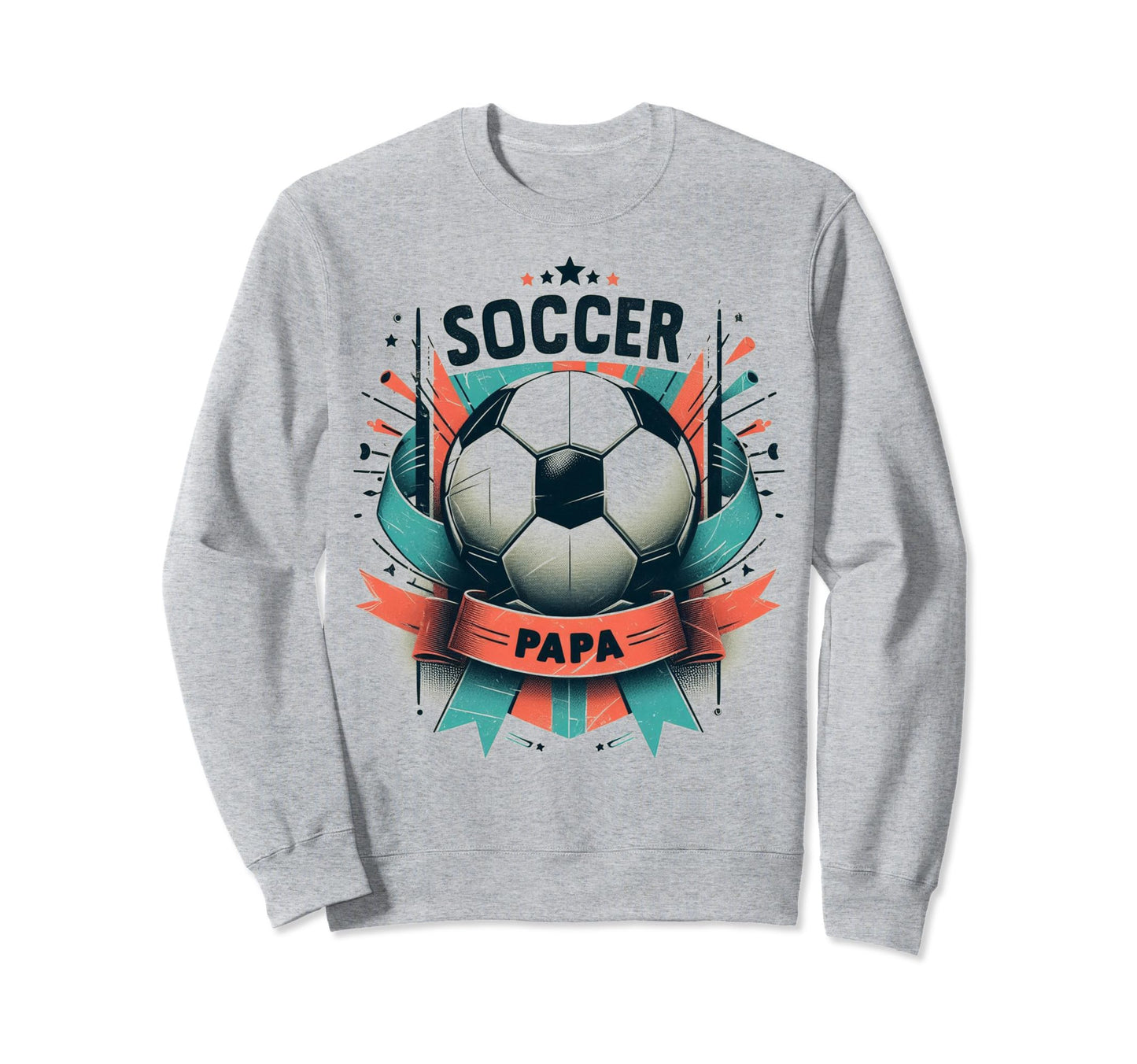 Soccer Papa Family Matching Dad Sweatshirt - Custom Art Print for Adults - T-Shirt, Sweatshirt, Hoodie
