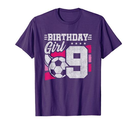 9 Year Old Soccer Birthday 9Th T-Shirt - Minimalist Print Men Women - T-Shirt, Sweatshirt, Hoodie
